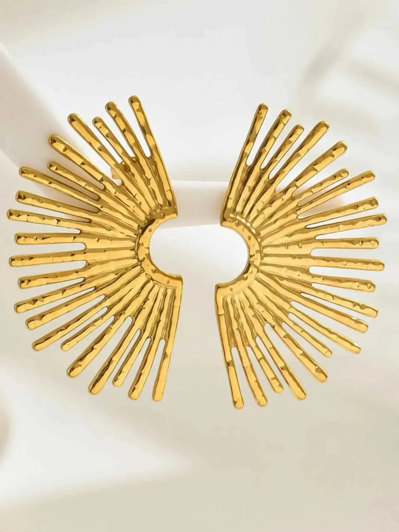 Golden Sunburst Stud Earrings