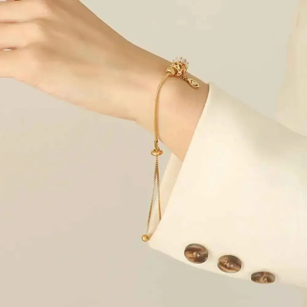 Gold‑Plated Heart Charm Bracelet