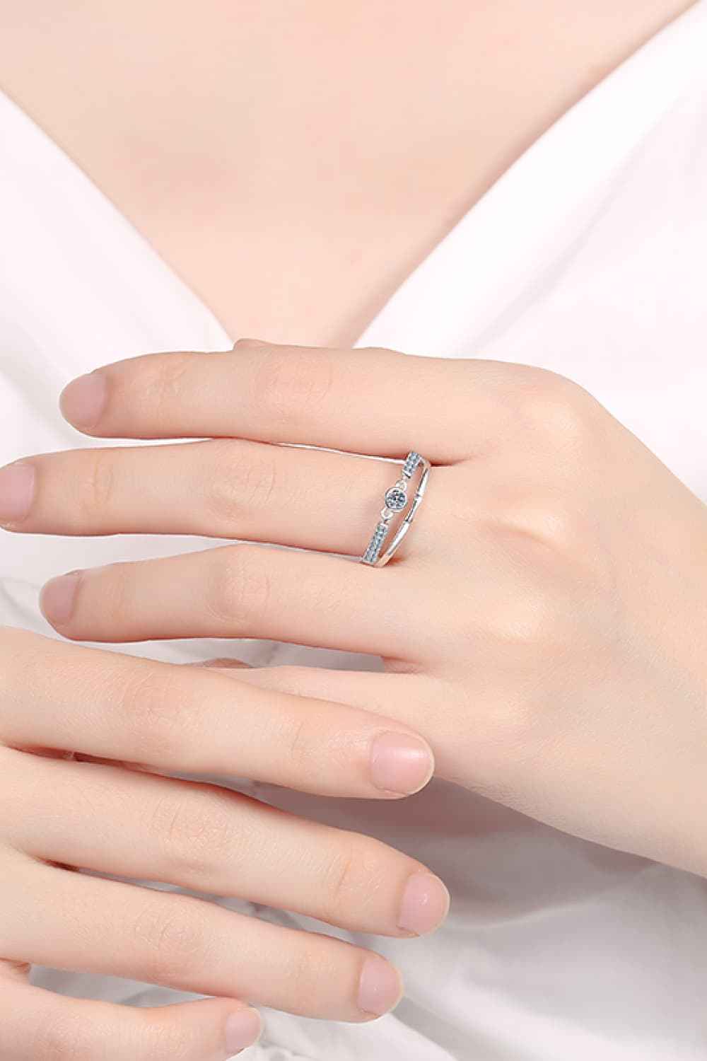 925 Silver Moissanite Statement Ring