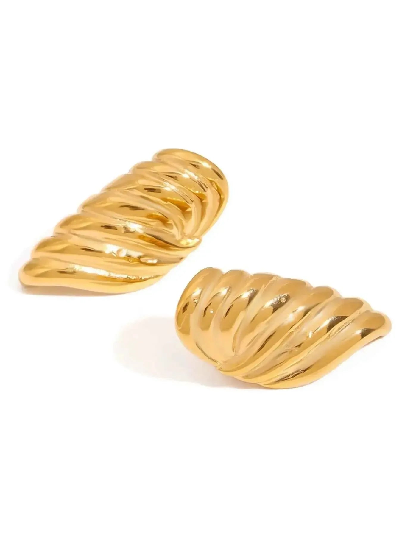 Gold Angel Wing Stud Earrings