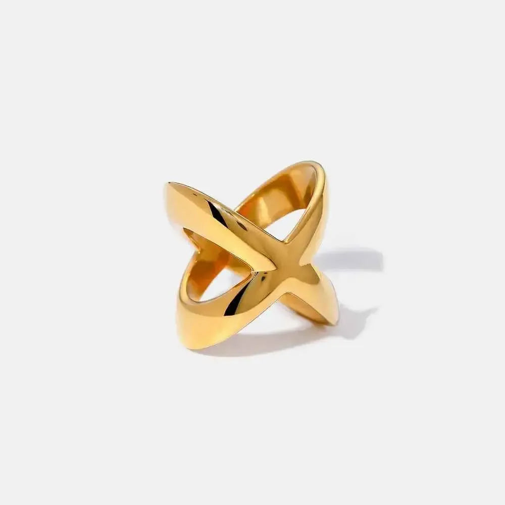 Crisscross Gold Ring – 18K Plated Style