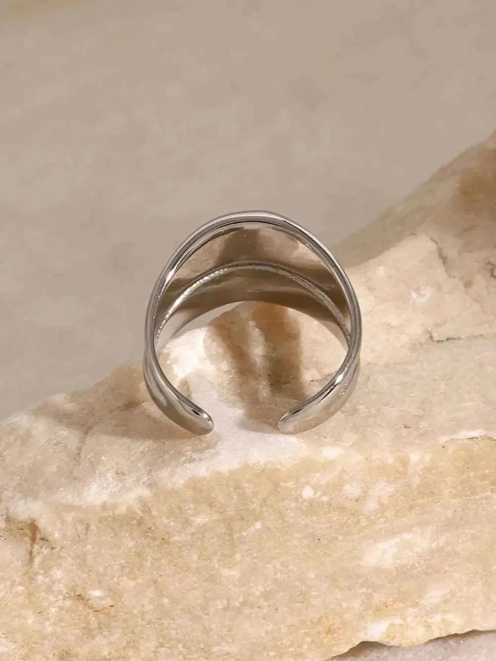 Stainless Steel Ring – Modern Layered Style