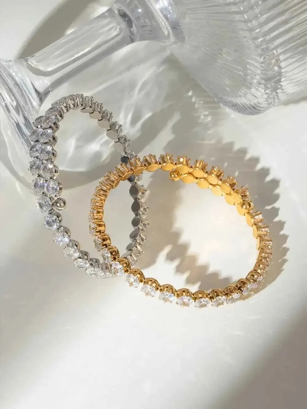 Dainty Zircon Accent Gold Bracelet