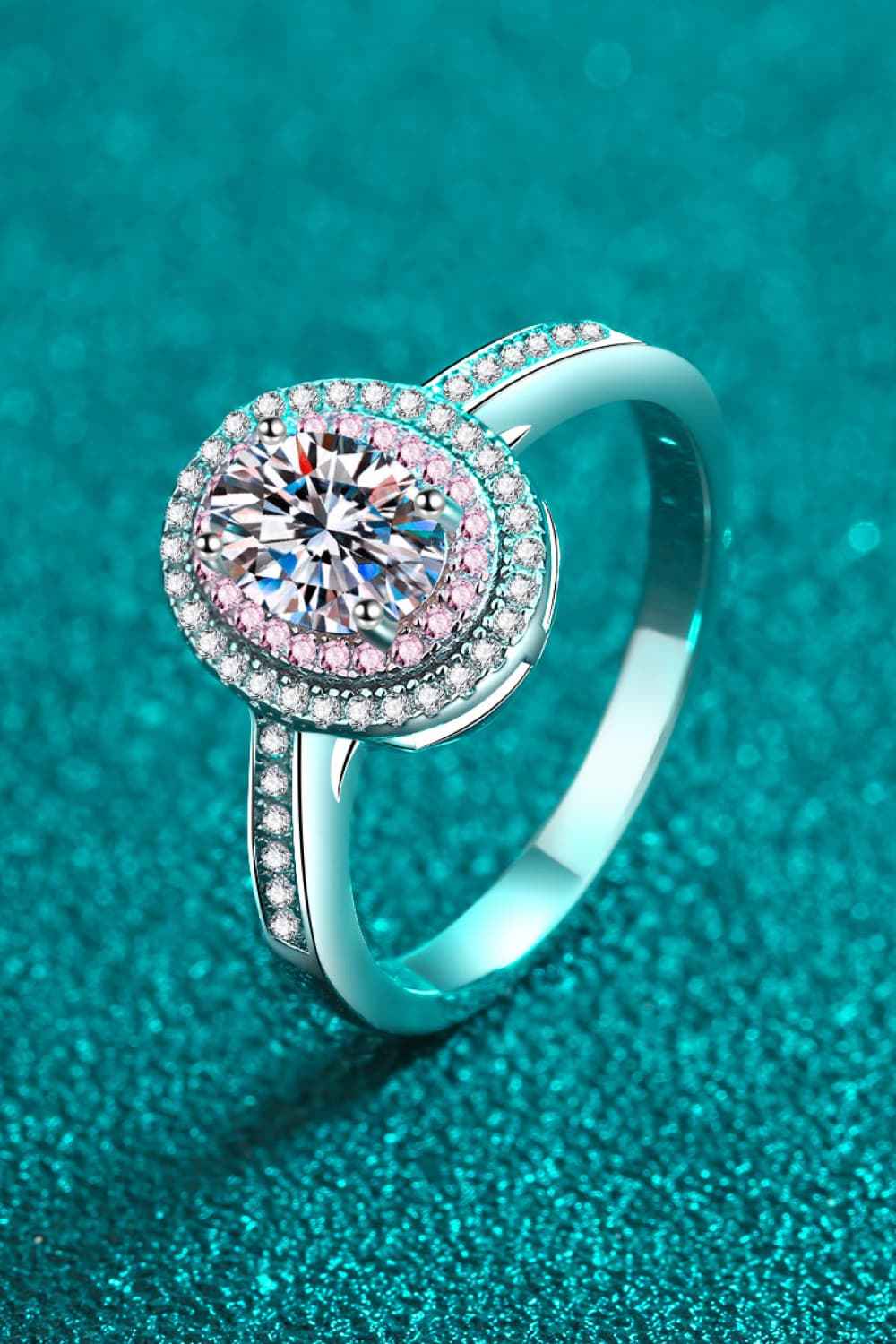 1 Carat Moissanite Halo Ring