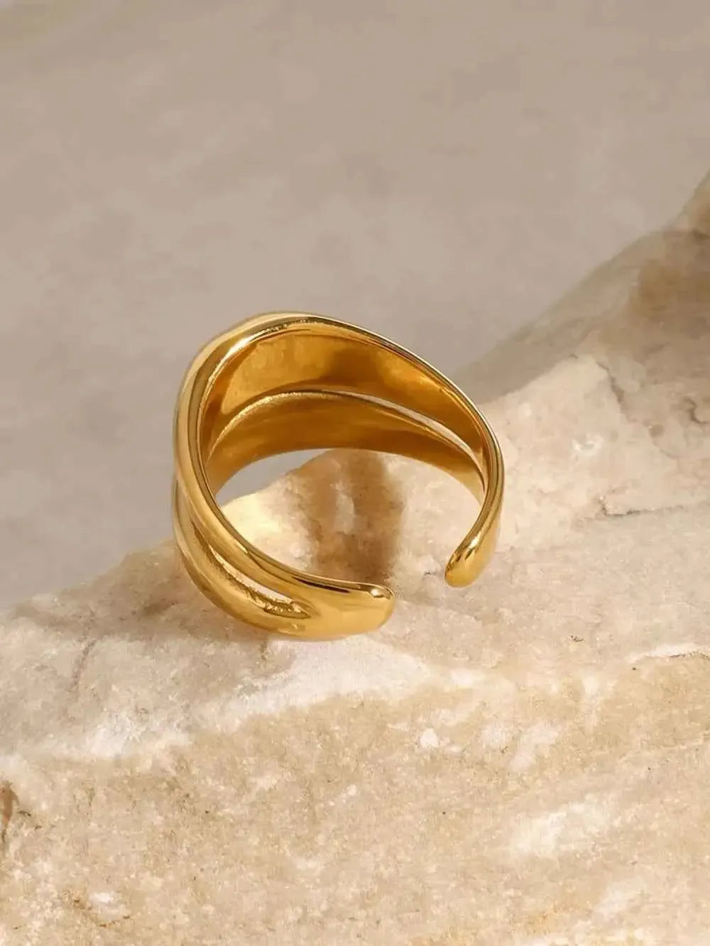 Stainless Steel Ring – Modern Layered Style
