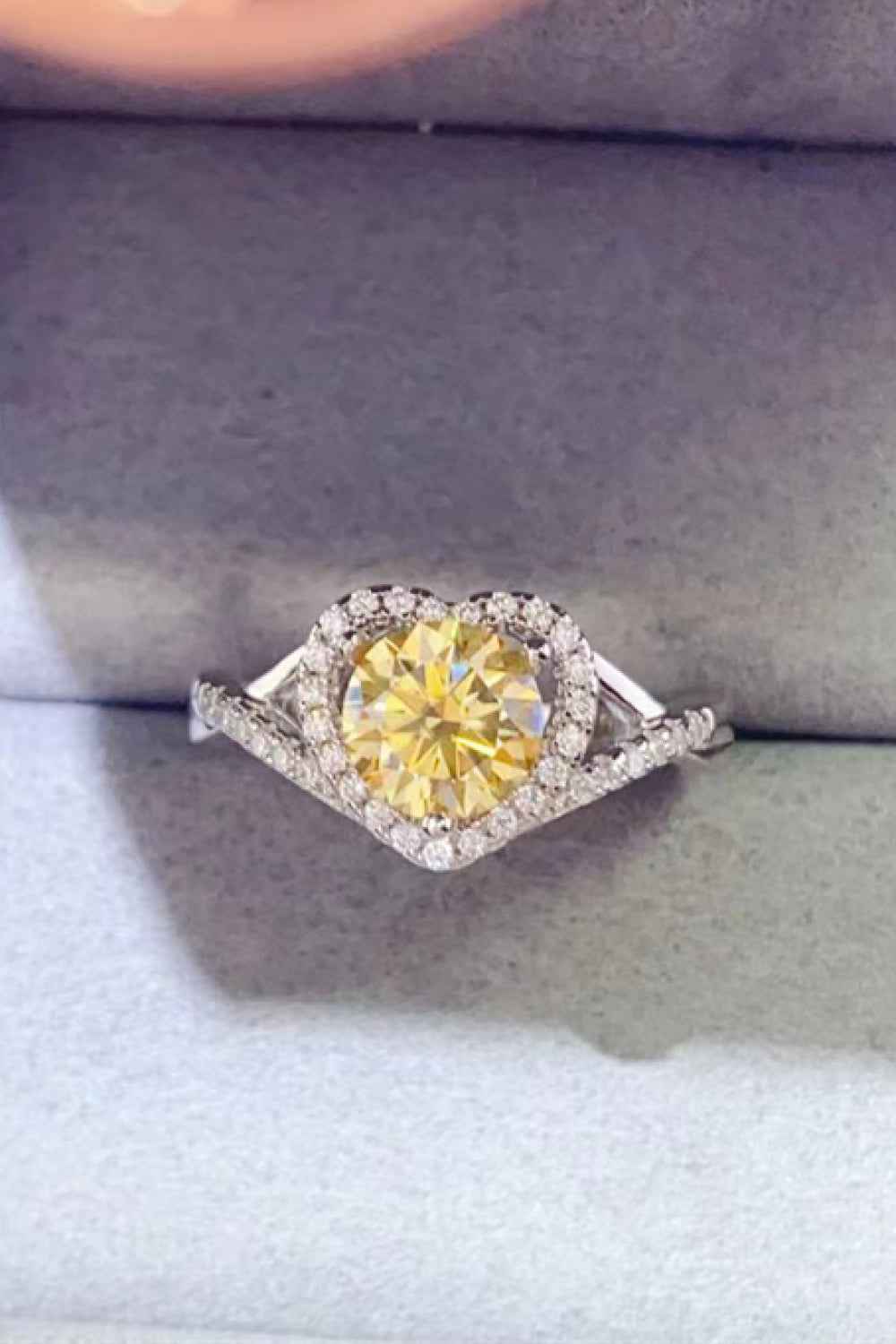 Romantic Moissanite Heart Ring