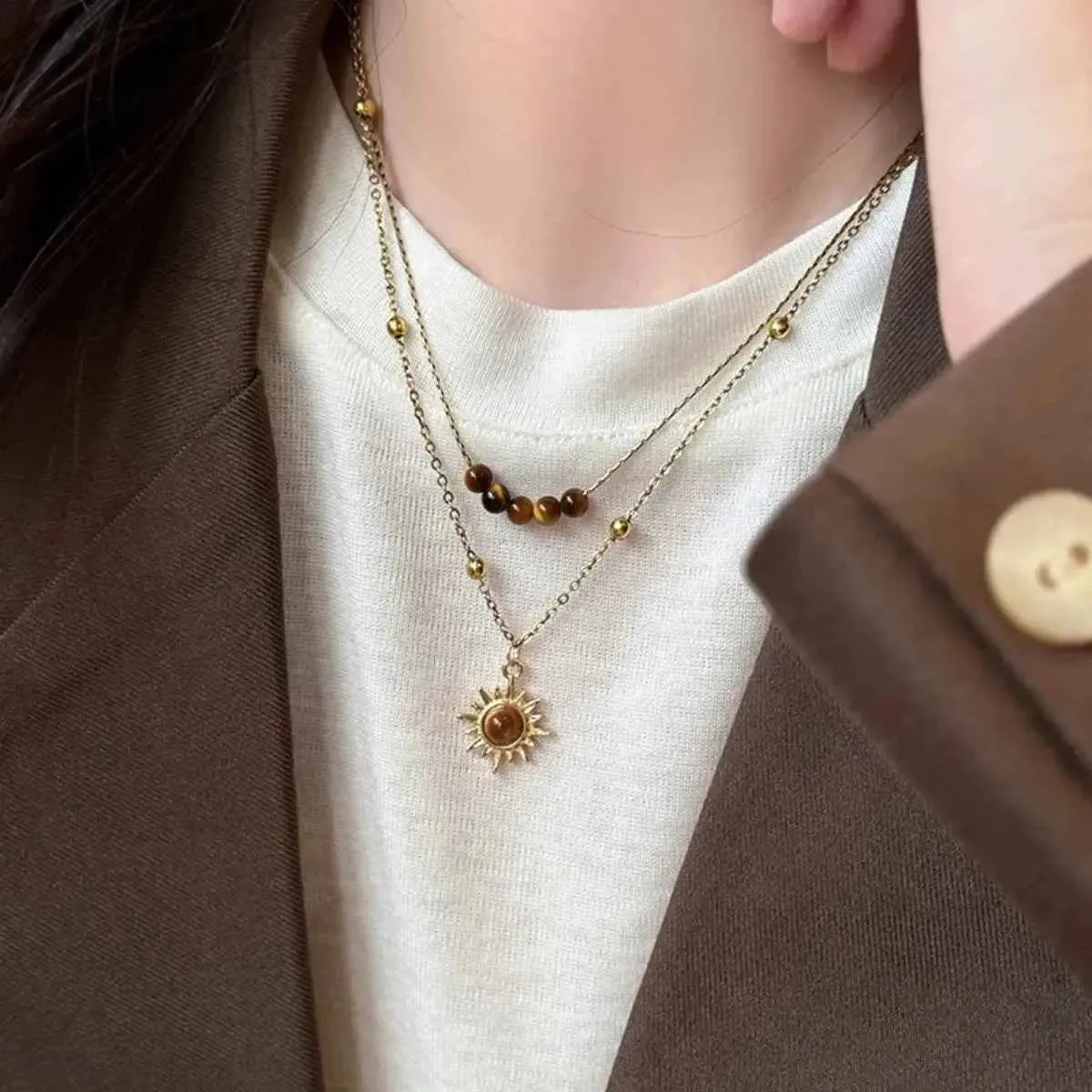 Tiger’s Eye Stone Copper Layered Jewelry