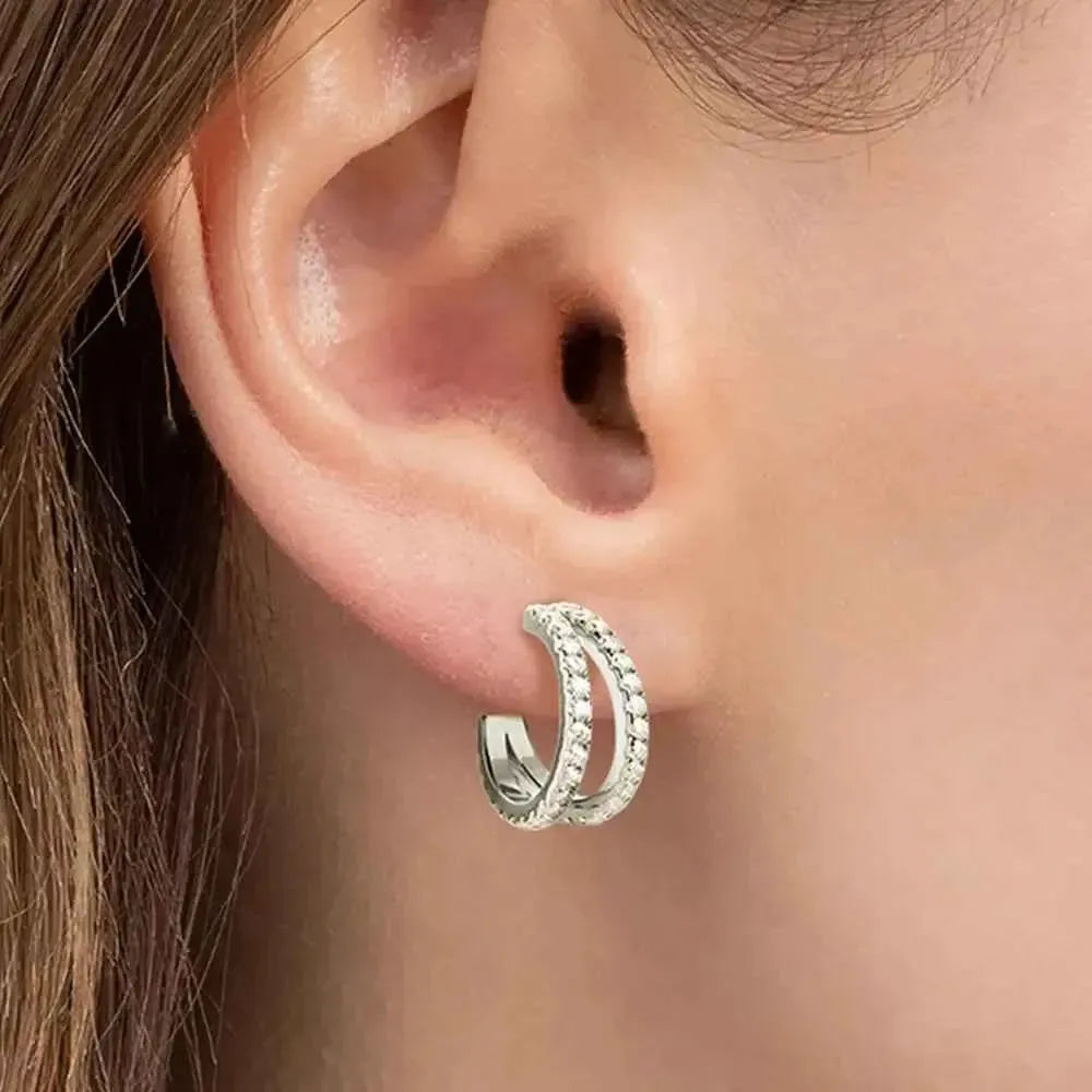 Diamond-Look Moissanite Hoop Earrings