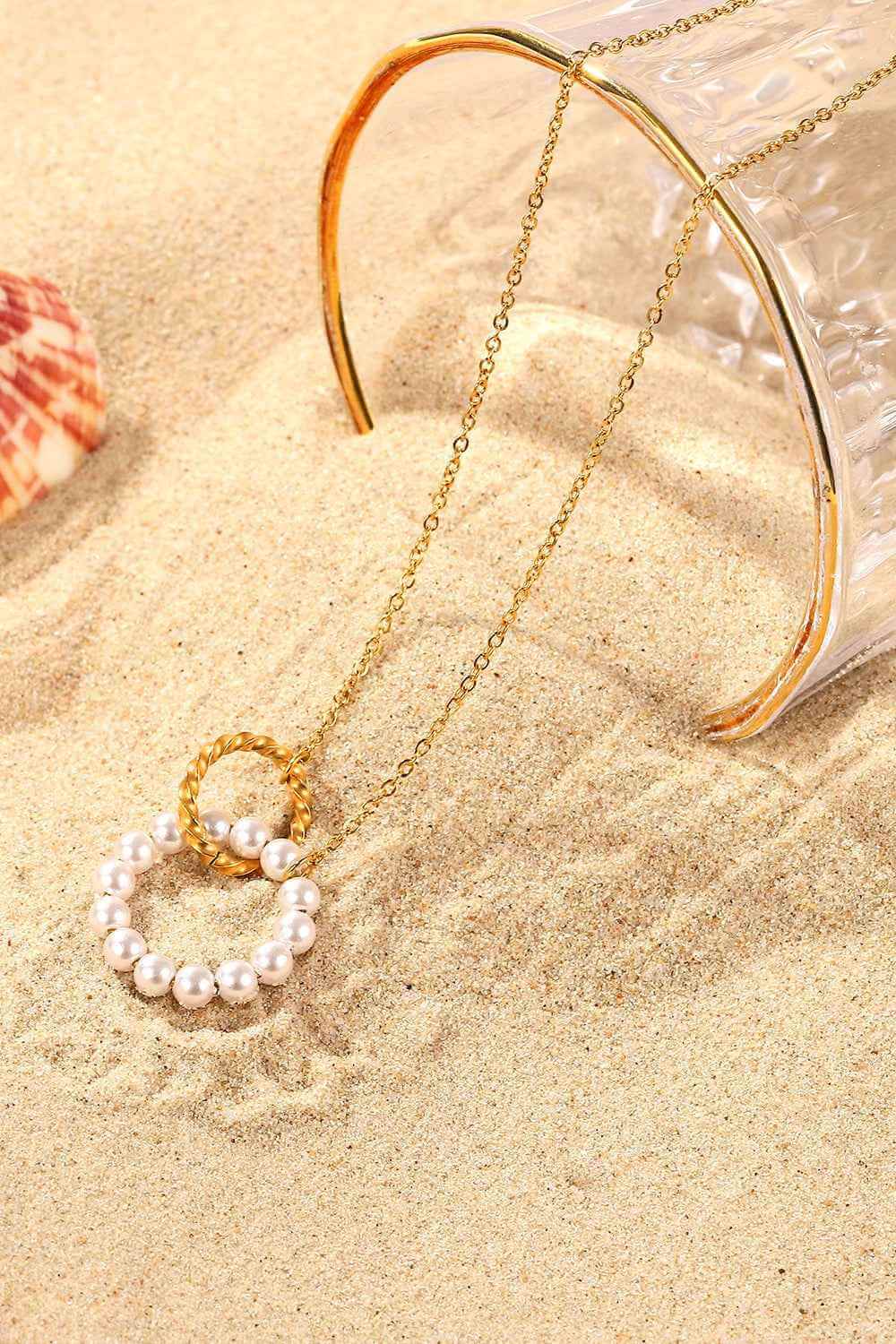 Fashionable Pearl Link Chain Necklace