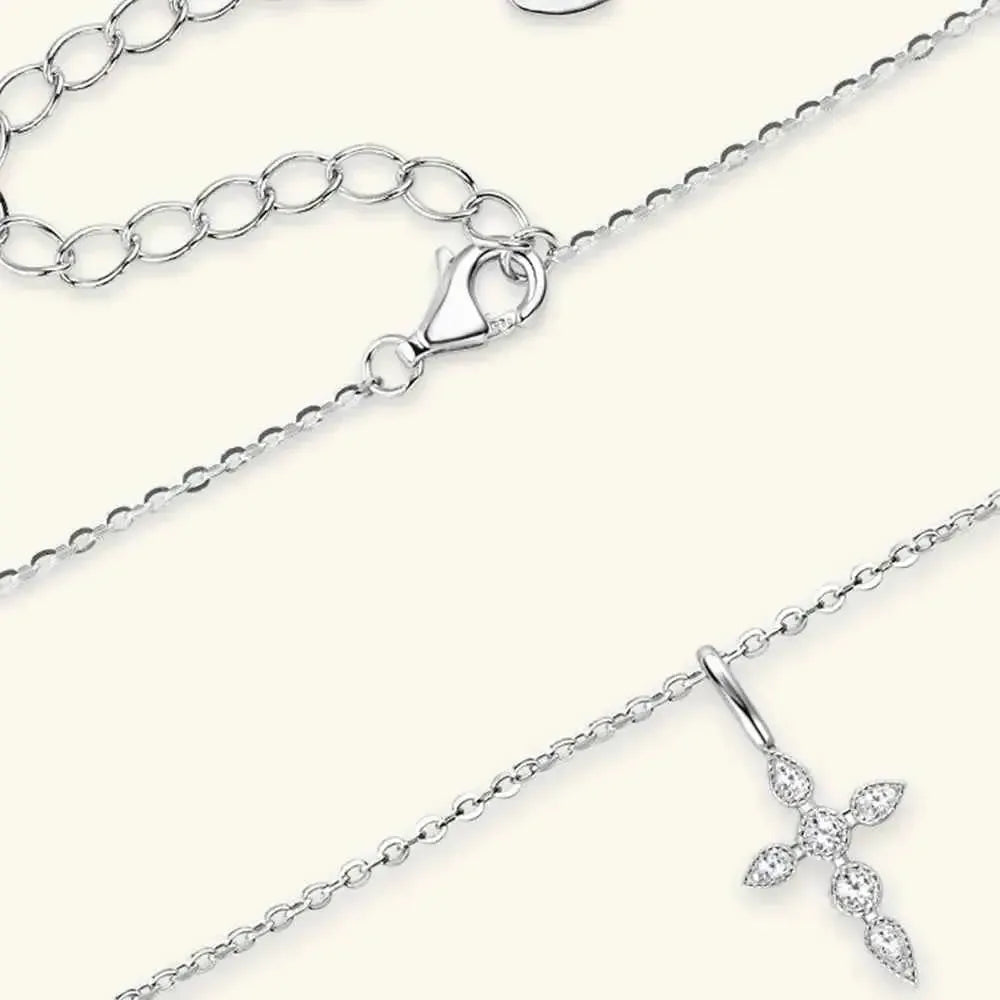 Sterling Silver Moissanite Cross Pendant
