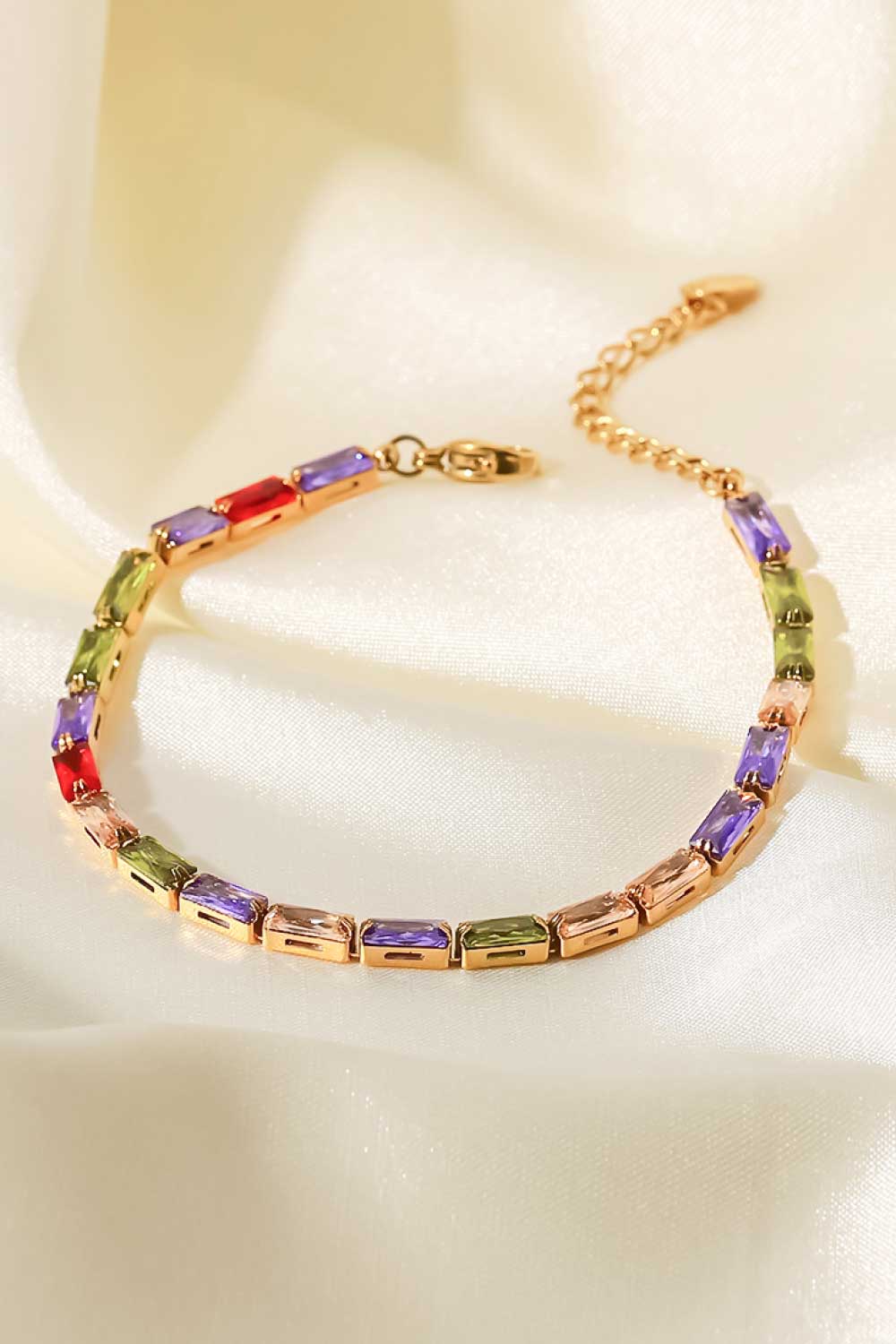 Gold Multicolor CZ Bracelet