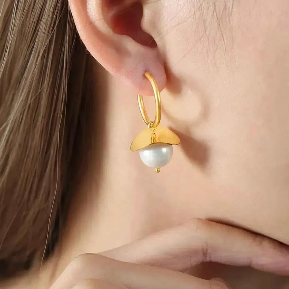 18K Gold-Plated Bead Drop Earrings