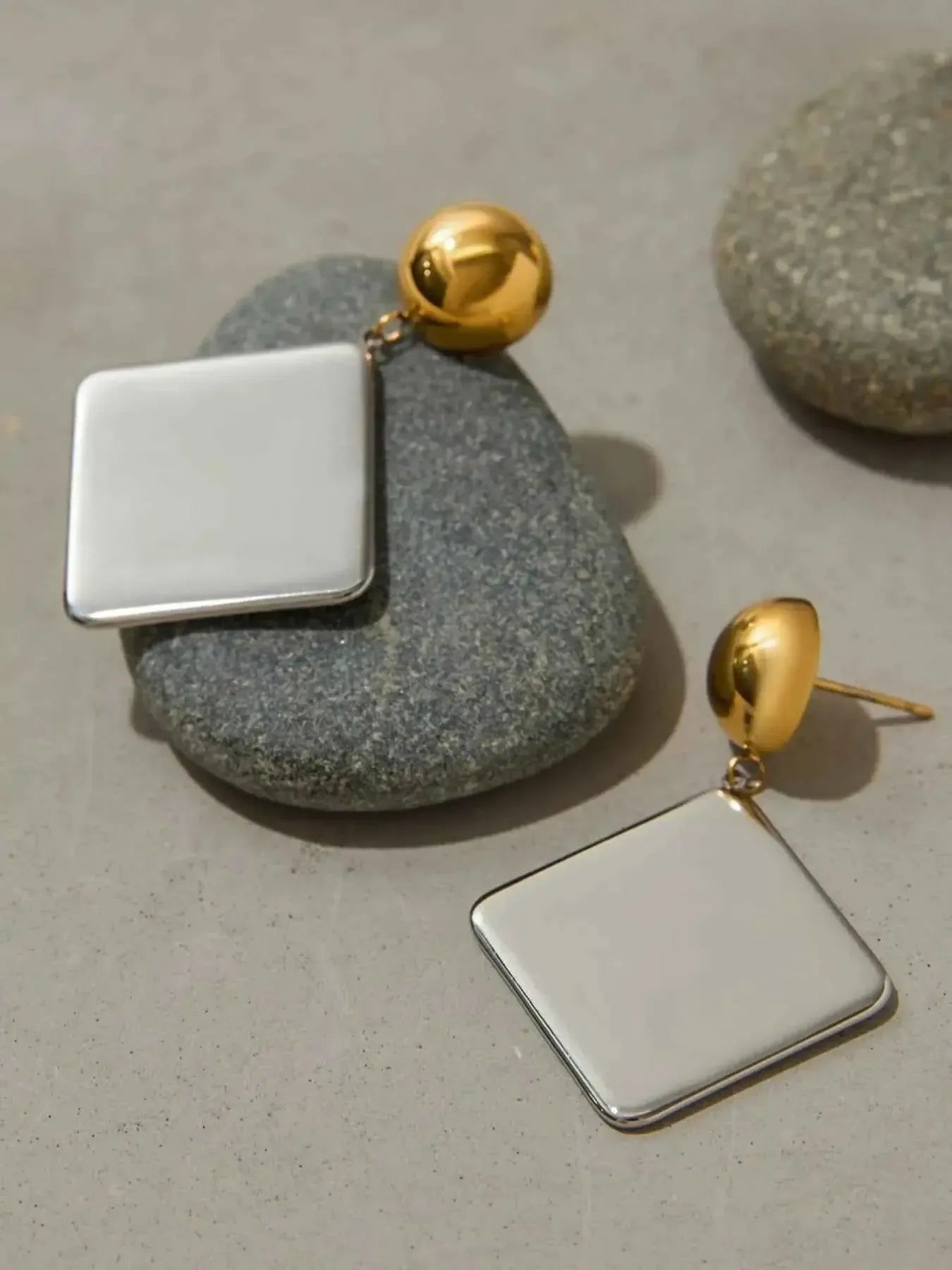 Modern Geometric Square Earrings