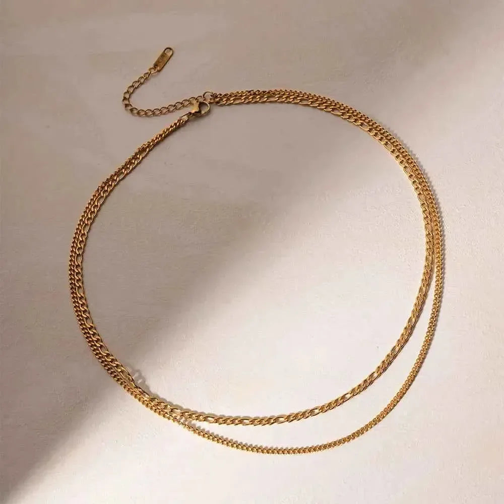 Lightweight Gold Double Layer Necklace