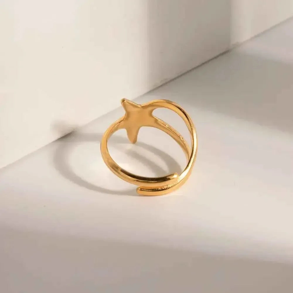 Gold Star Ring – Stainless Steel Jewelry