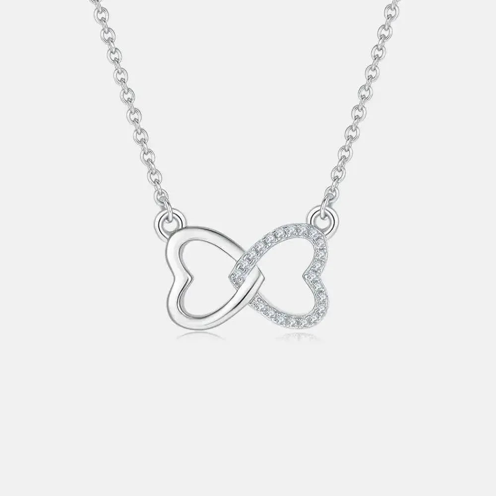 Petite Bow Heart Moissanite Pendant