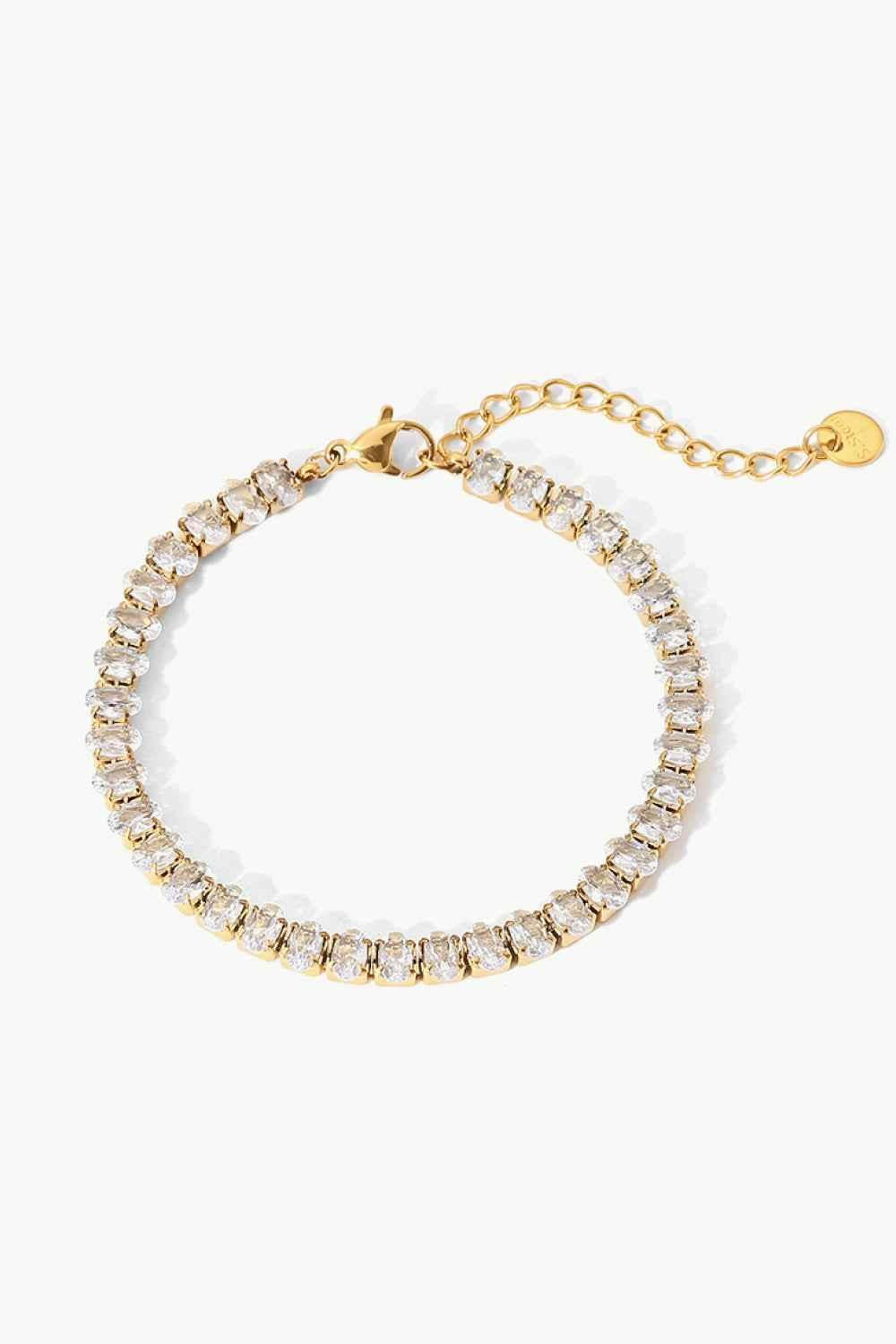 Sparkling Zircon Gold Chain Bracelet