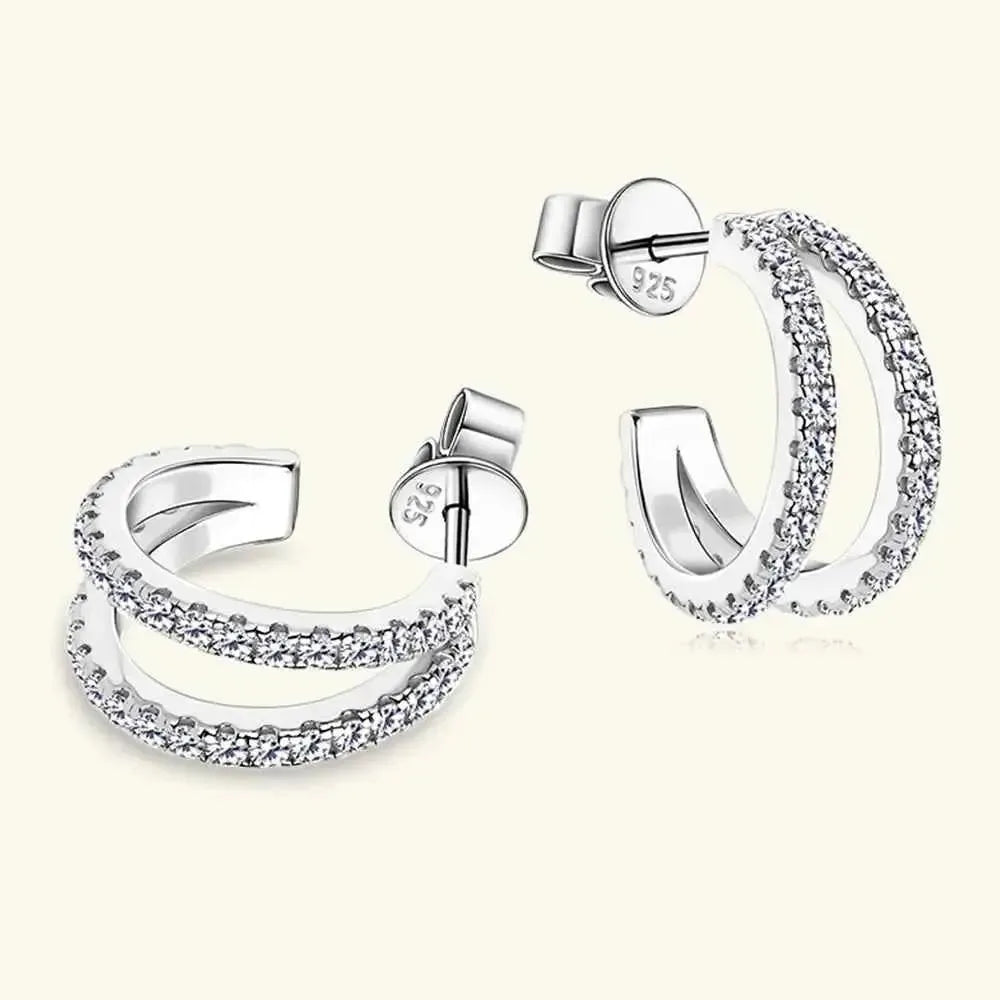 Diamond-Look Moissanite Hoop Earrings