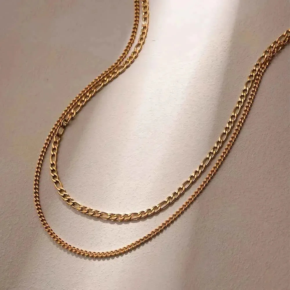 Lightweight Gold Double Layer Necklace
