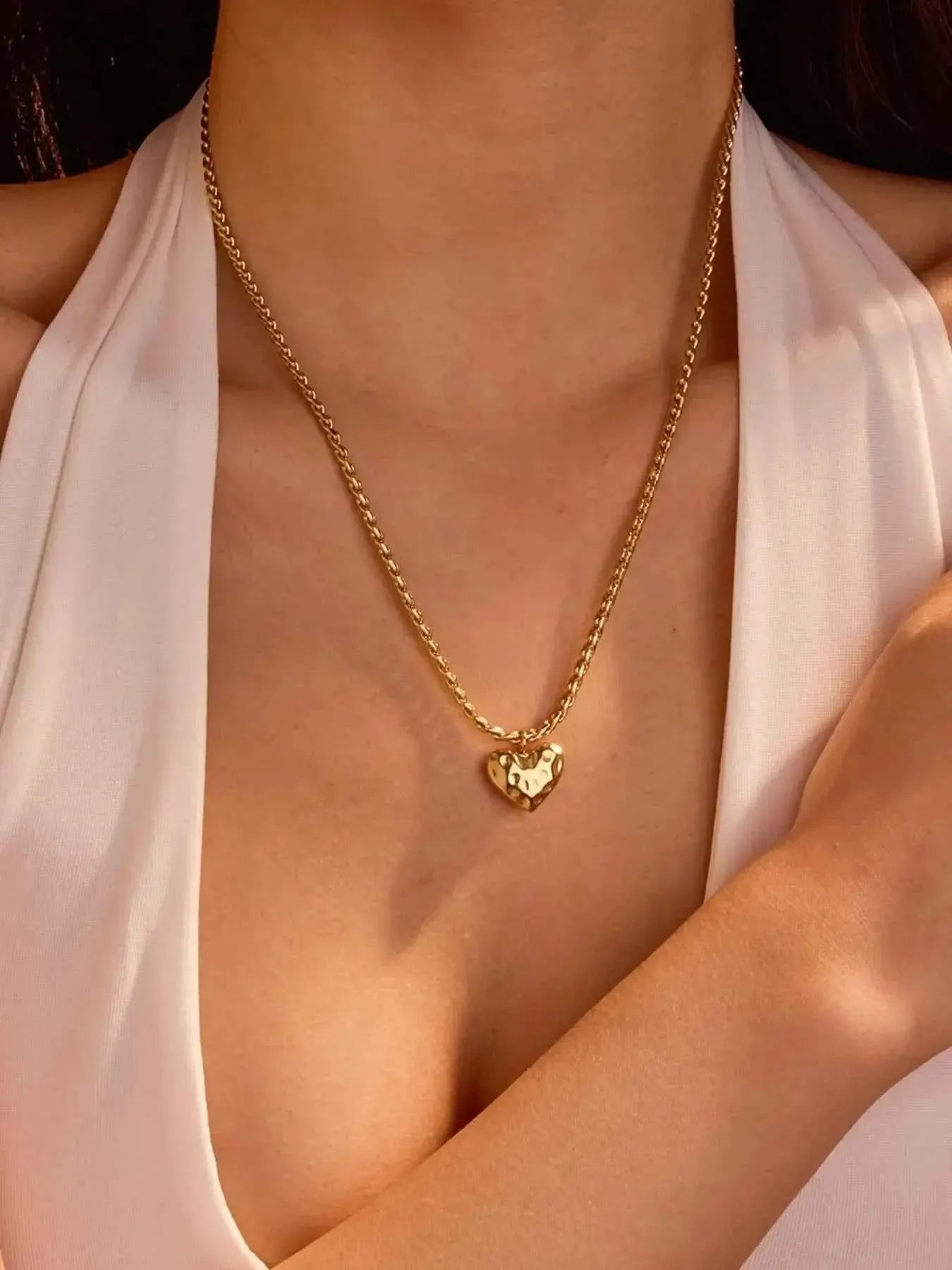 Pure Heart – 18K Gold-Plated Stainless Steel Necklace