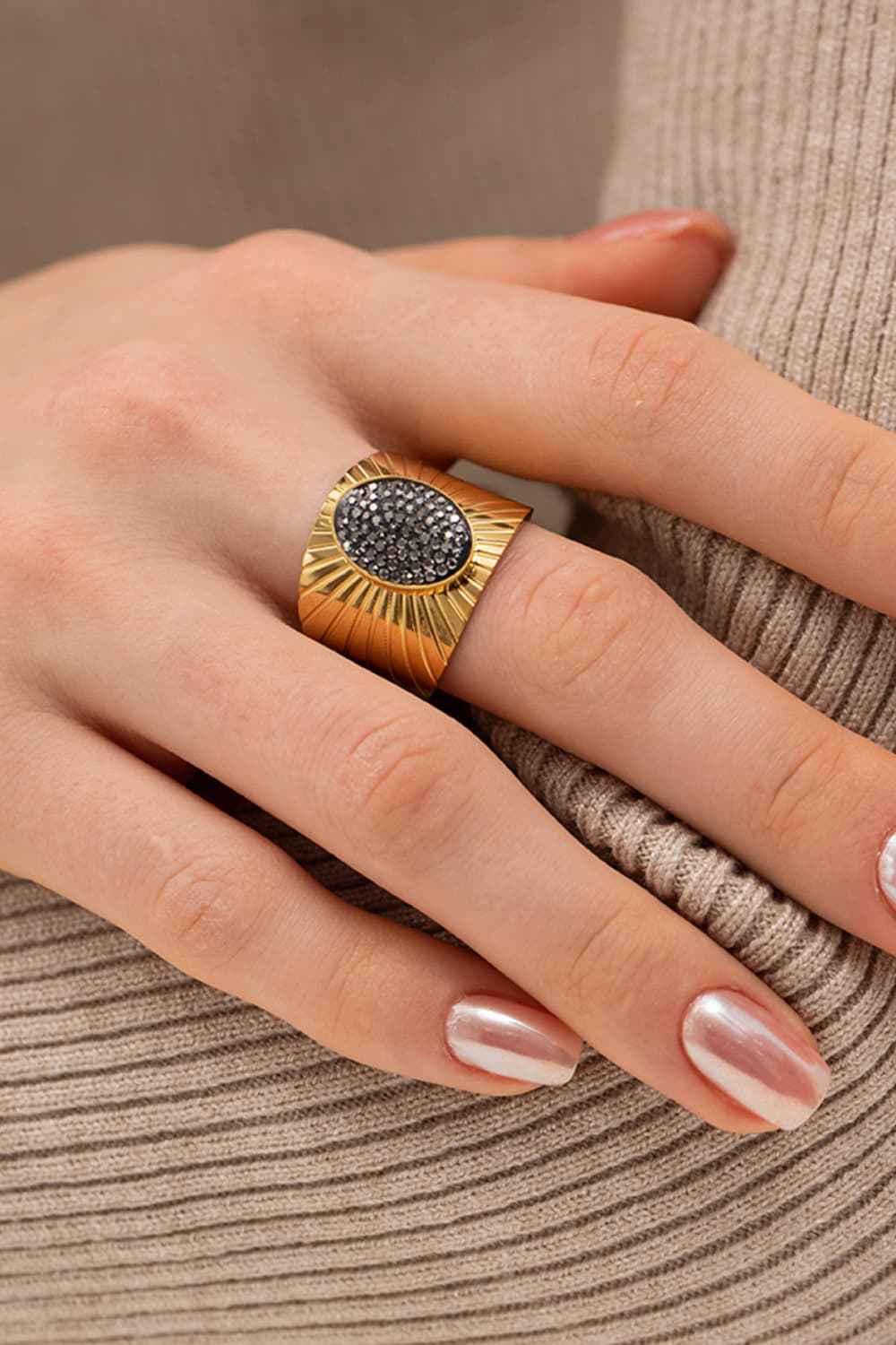 Wide Band Stainless Steel Ring