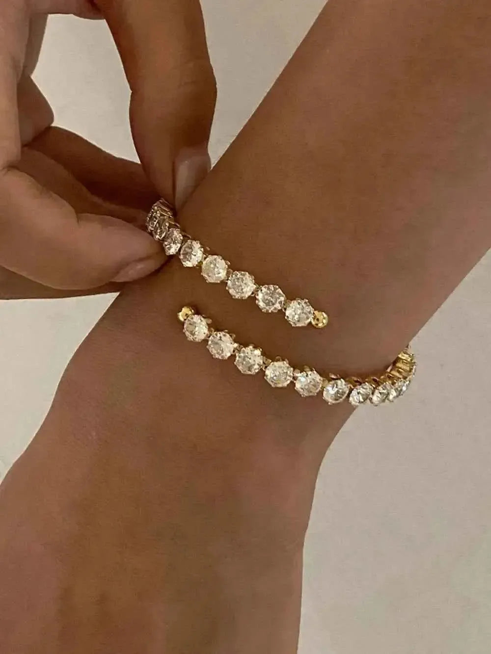 Dainty Zircon Accent Gold Bracelet