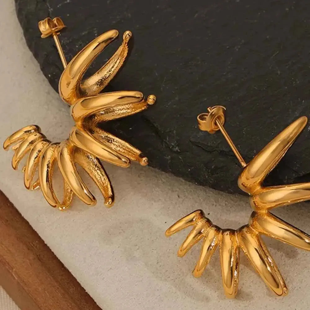 Sculptural Titanium Steel Earrings