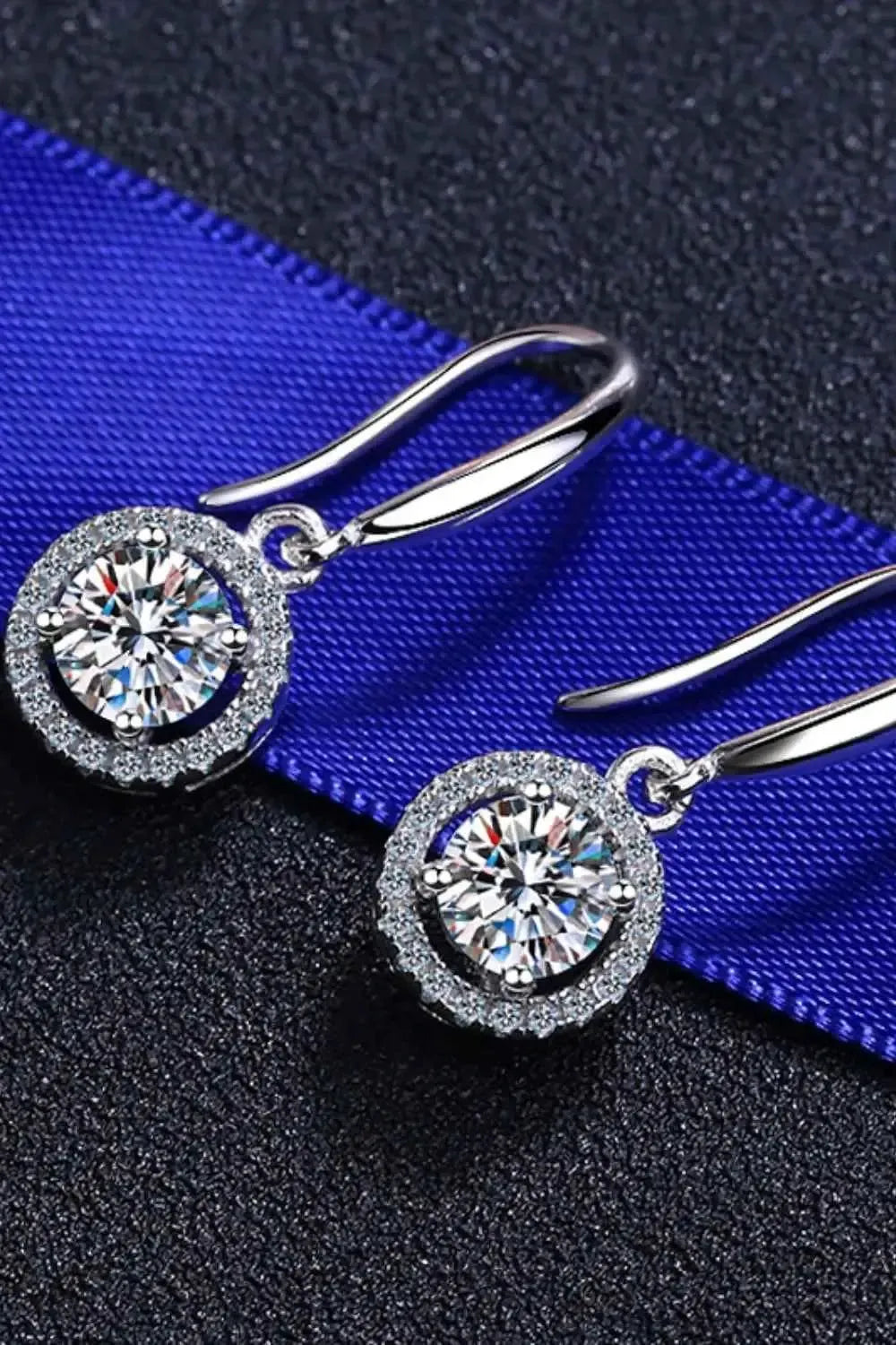 1 Carat Moissanite Drop Earrings