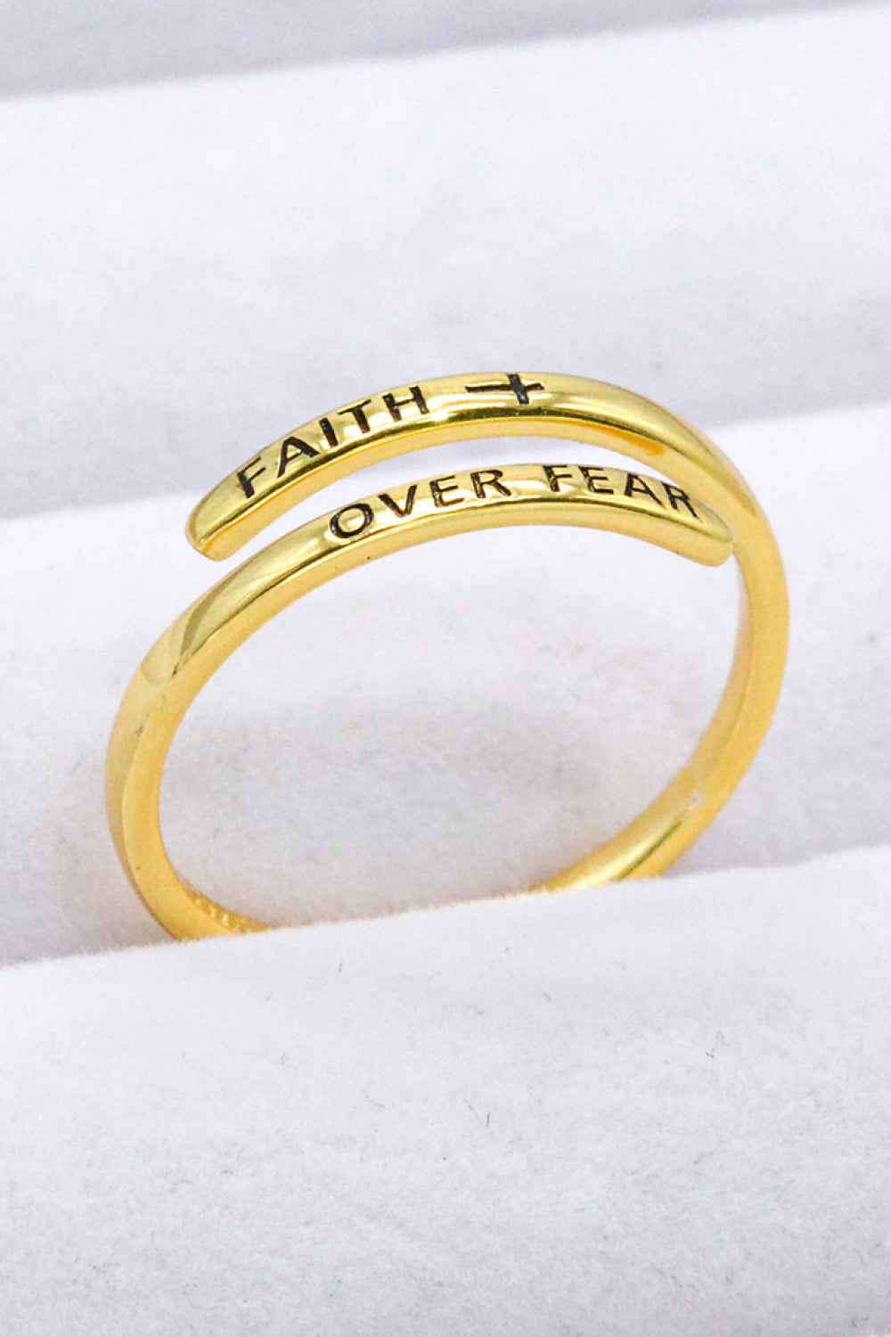FAITH OVER FEAR Motivational Inspirational Ring