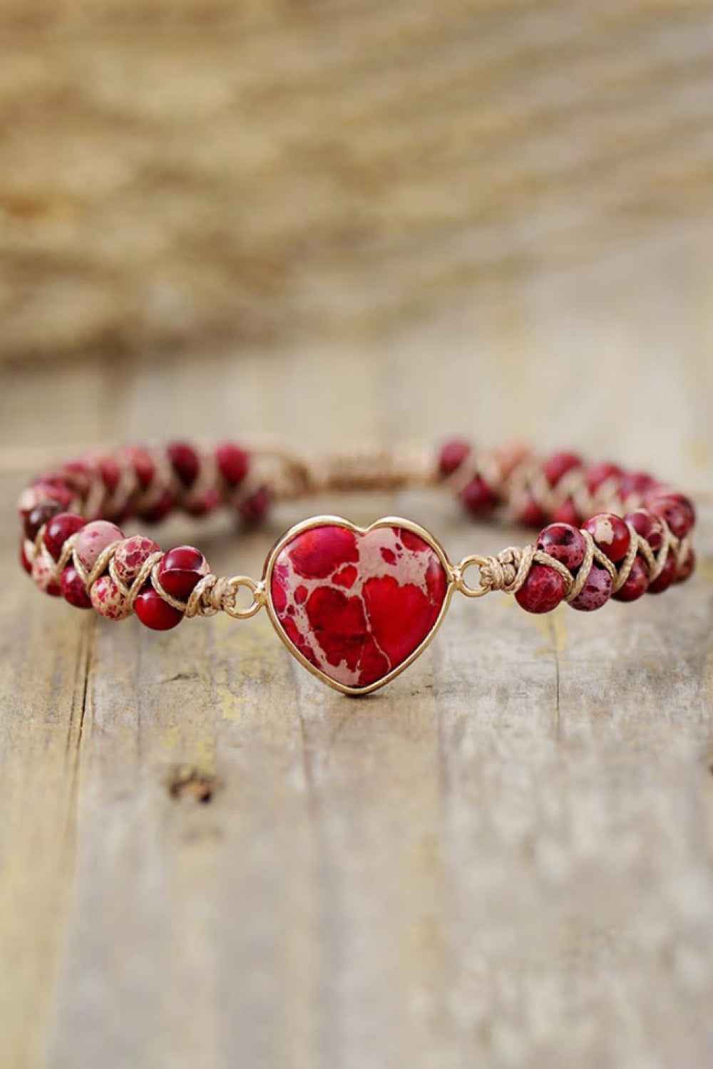 Heart-Shaped Natural Stone Bracelet