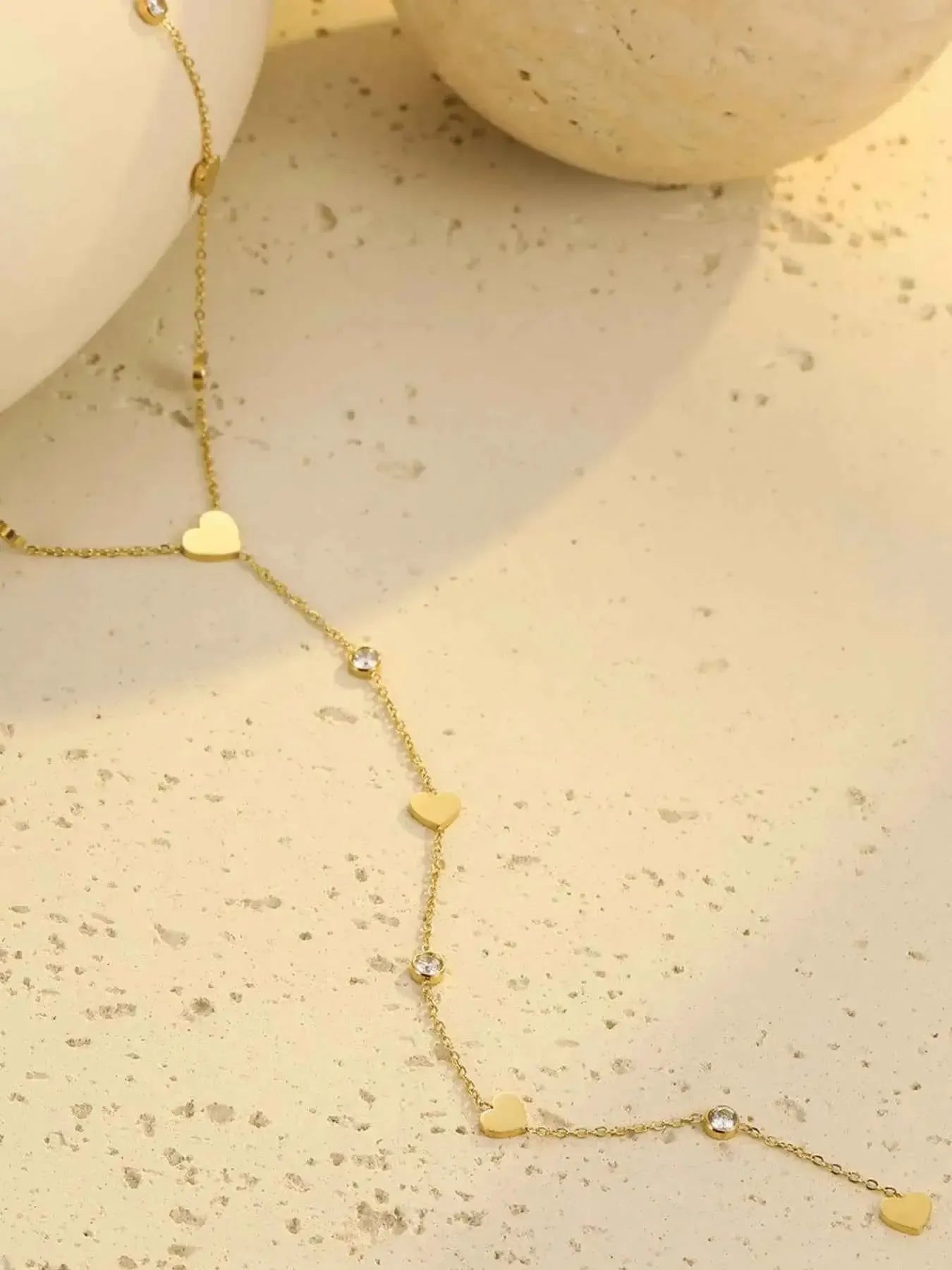 18K Gold‑Plated Heart Zircon Necklace