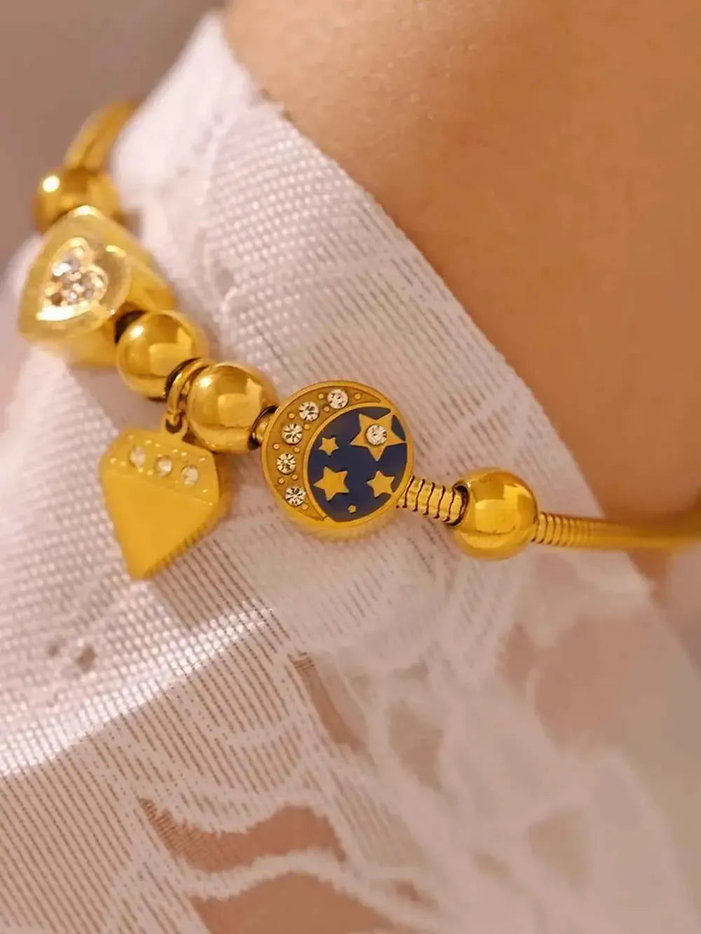 Elegant Rhinestone Charm Wristlet