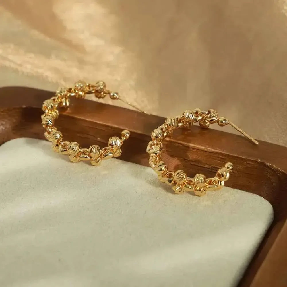 Sleek Titanium Steel C-Hoop Earrings
