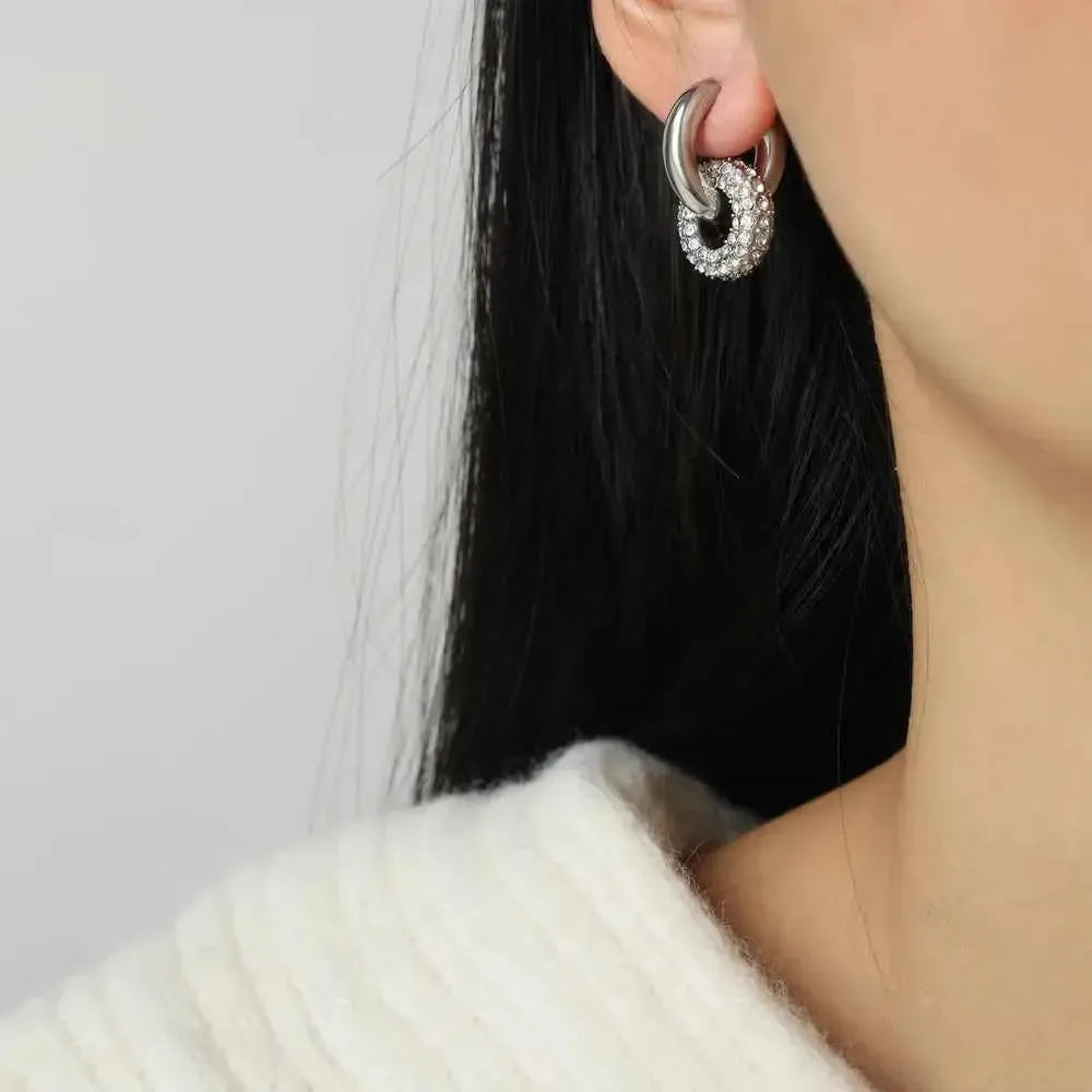 Double Hoop Glam with Zircon Sparkle