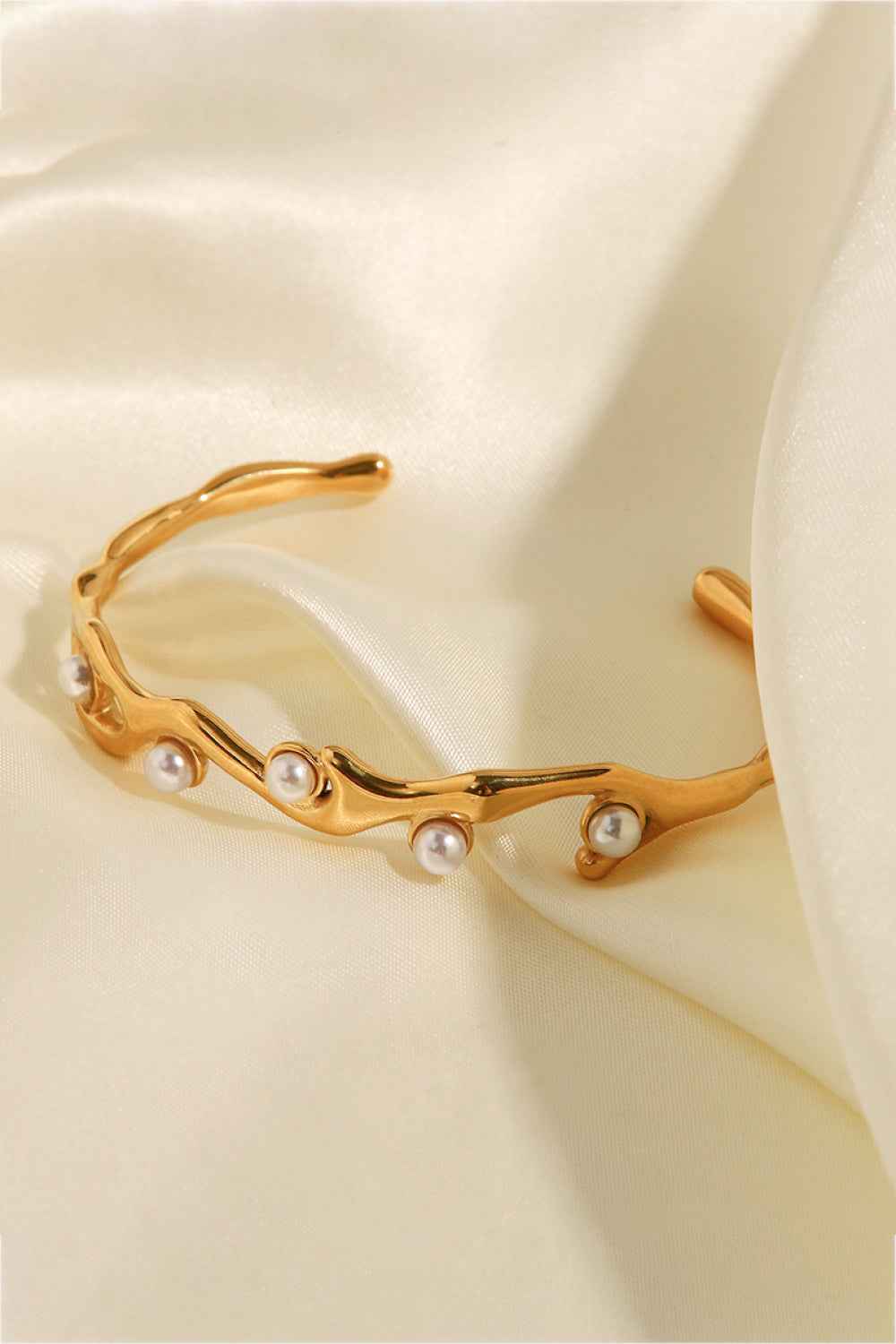 Synthetic Pearl Cuff Bangle