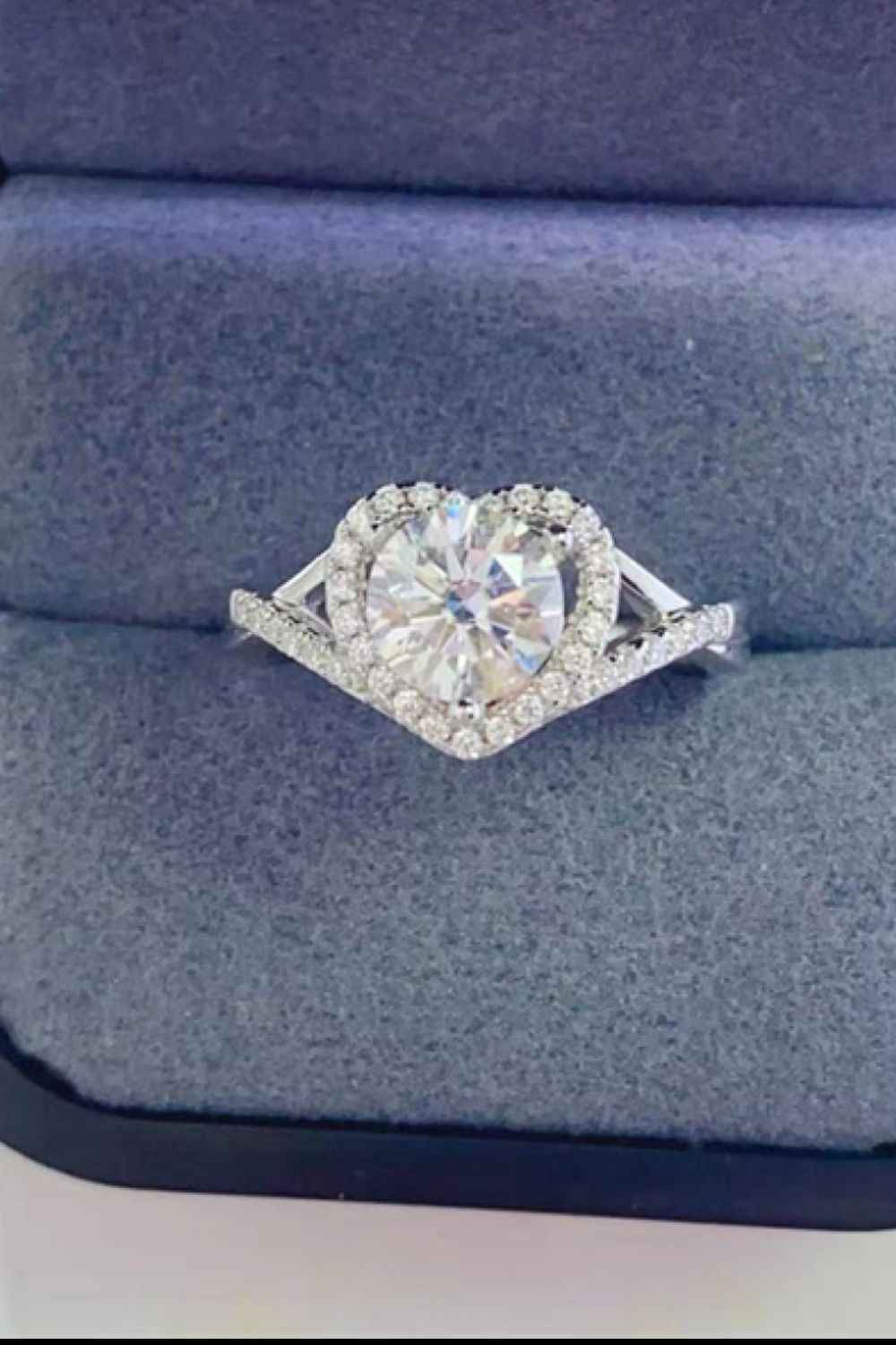 Romantic Moissanite Heart Ring