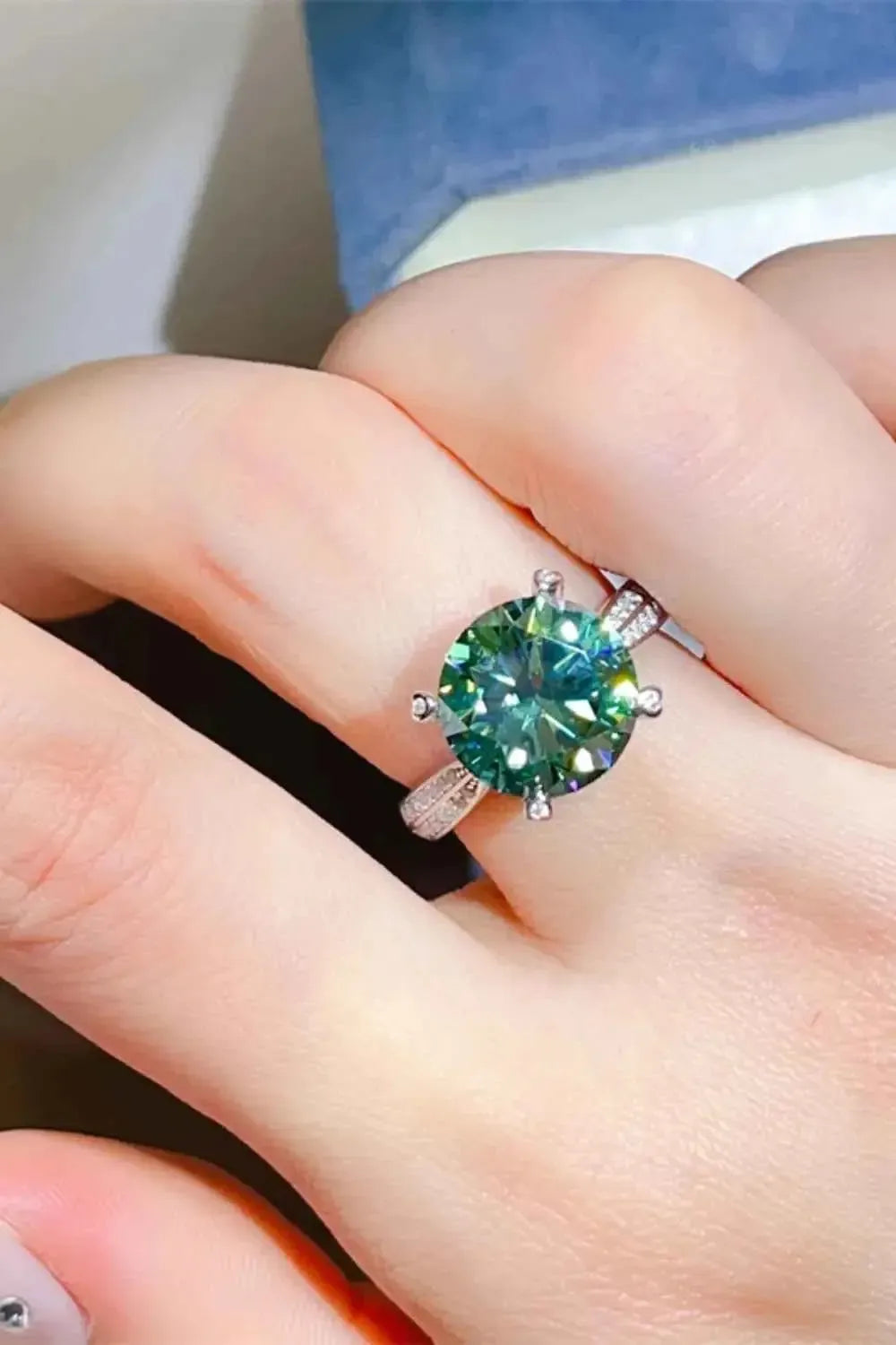 5 Carat Moissanite Ring – Sterling Silver Luxury