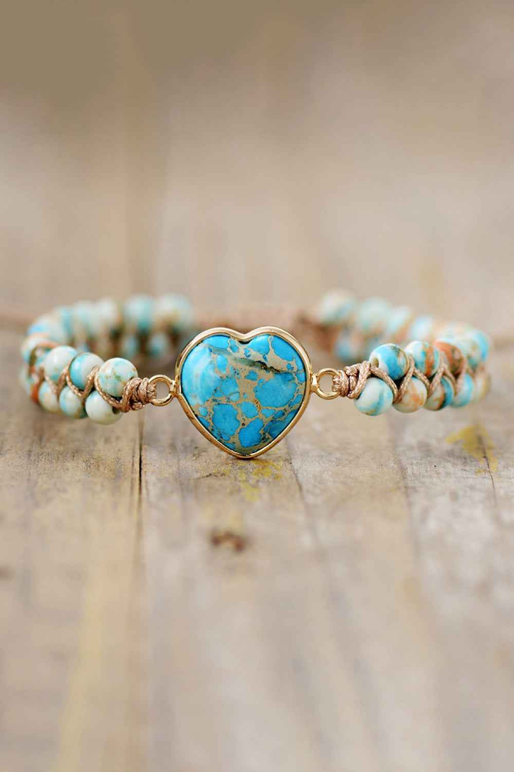 Heart-Shaped Natural Stone Bracelet