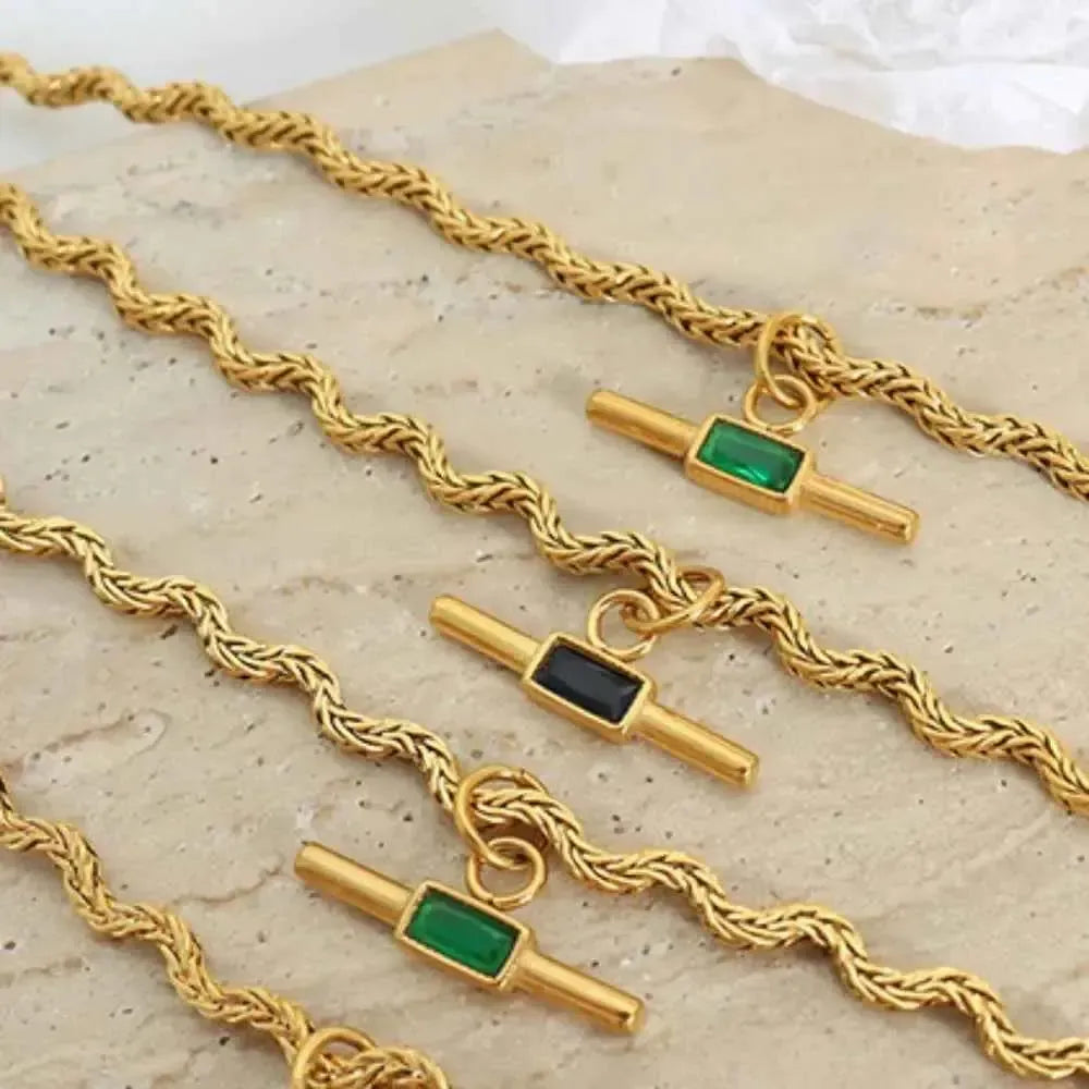 Glass Cone Pendant Necklace