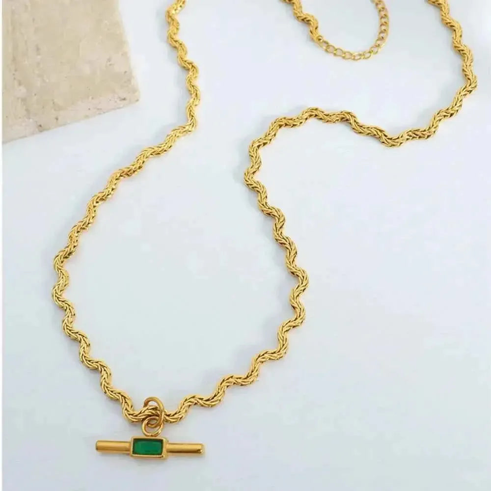 Glass Cone Pendant Necklace