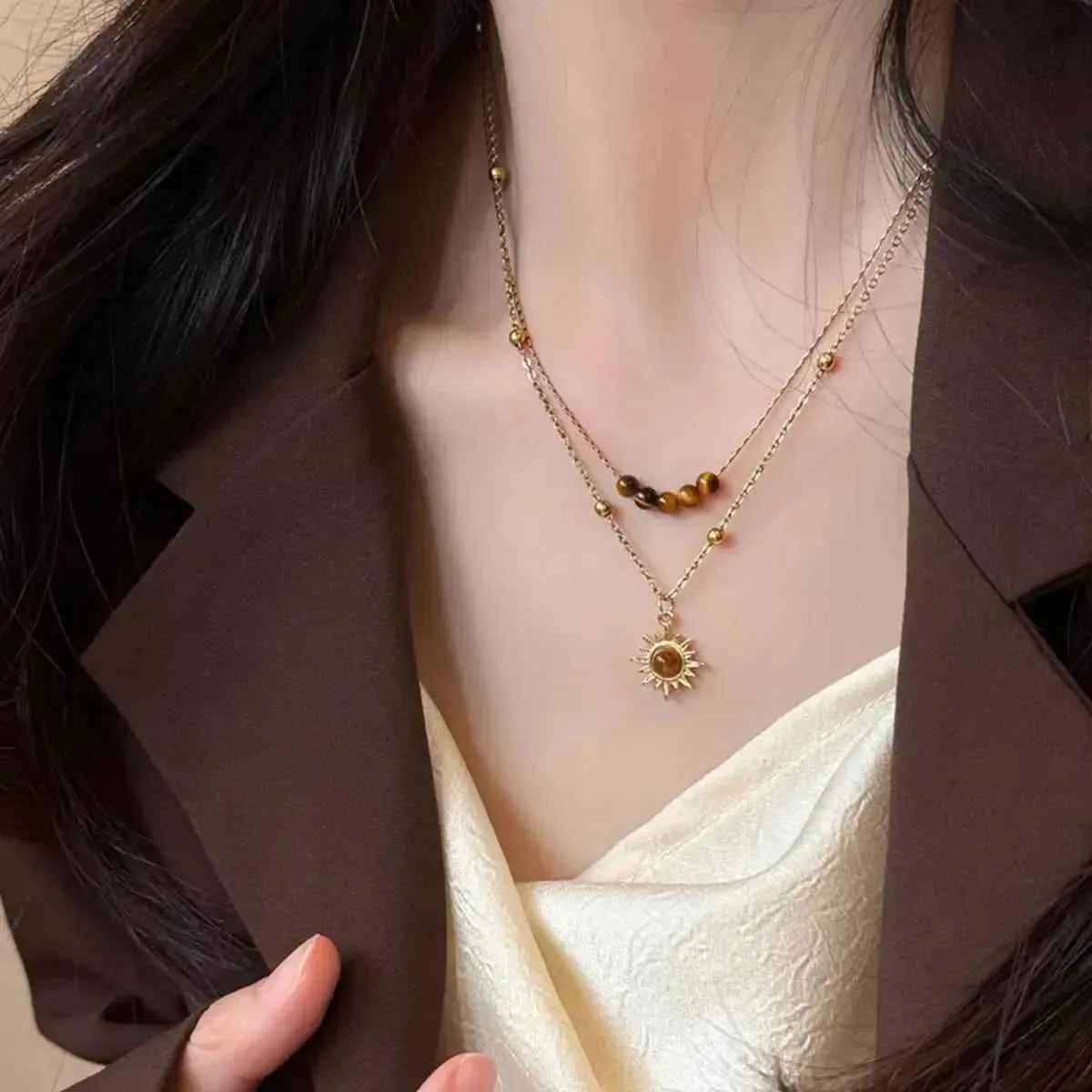 Tiger’s Eye Stone Copper Layered Jewelry