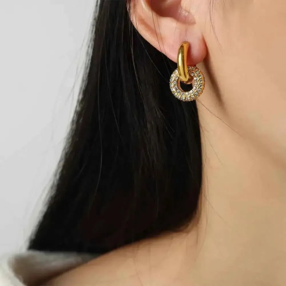 Double Hoop Glam with Zircon Sparkle