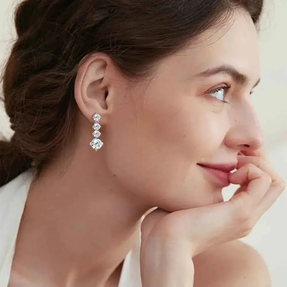 Elegant 925 Moissanite Stud Earrings