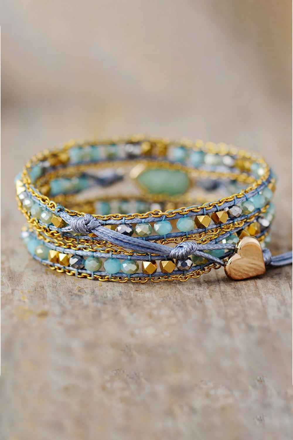 Teardrop Triple-Layer Beaded Bracelet
