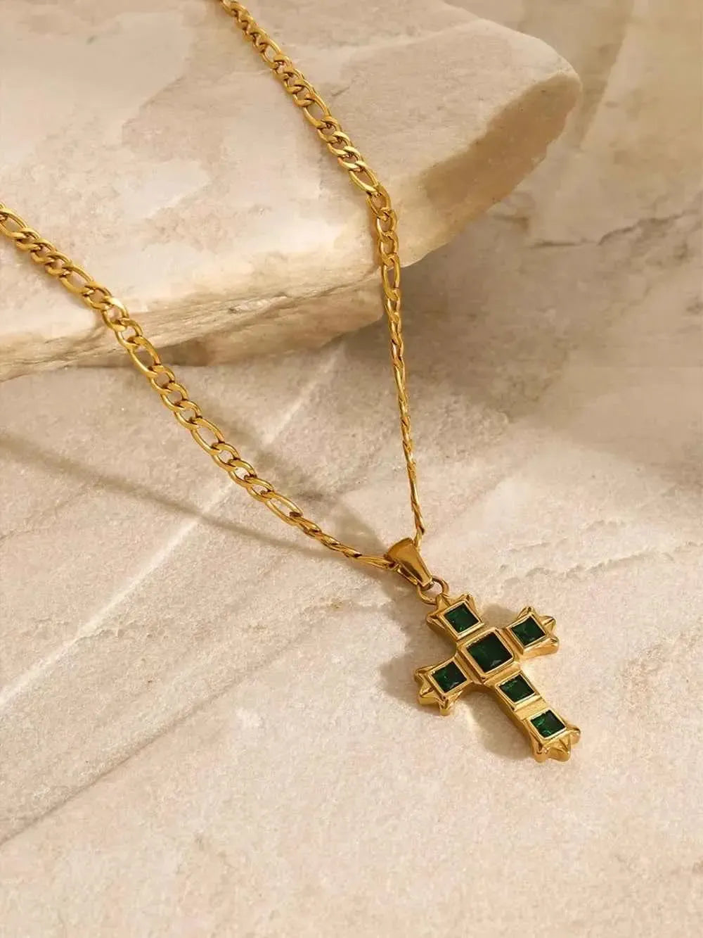 Sparkling Cross CZ Necklace Stainless