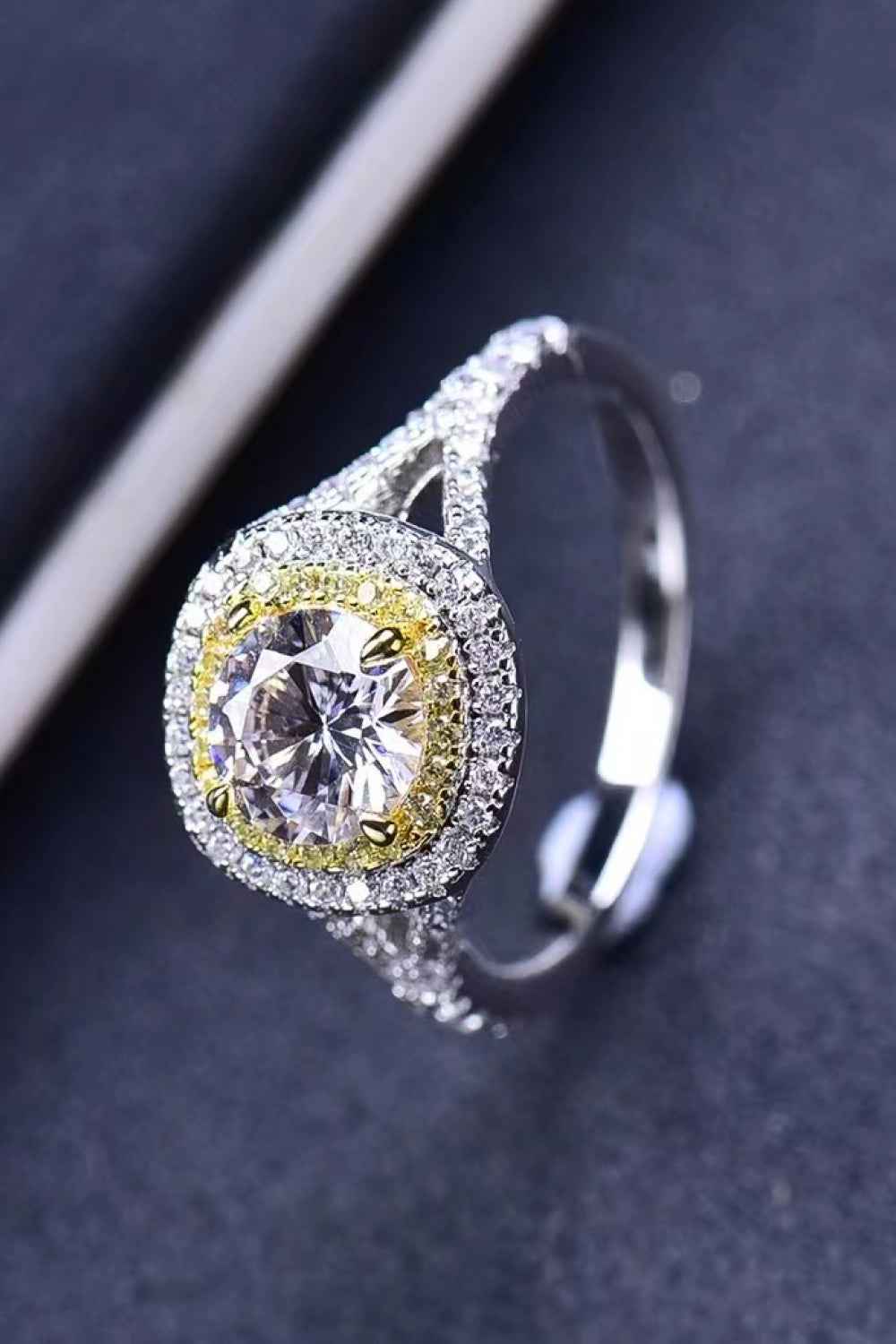 Two-Tone Moissanite Engagement Ring