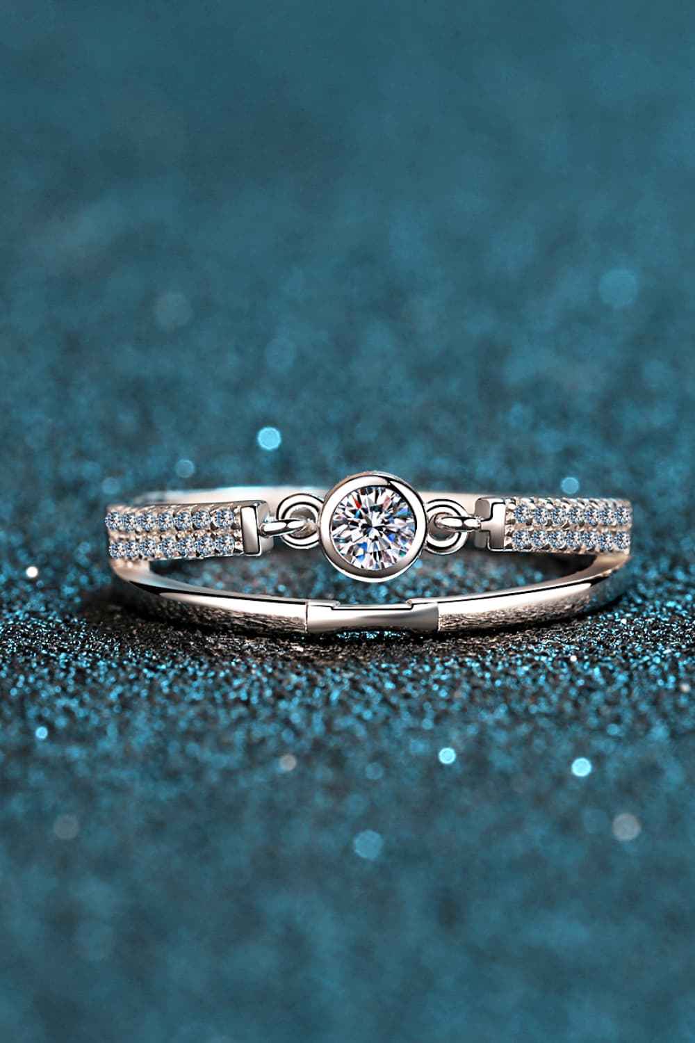 925 Silver Moissanite Statement Ring