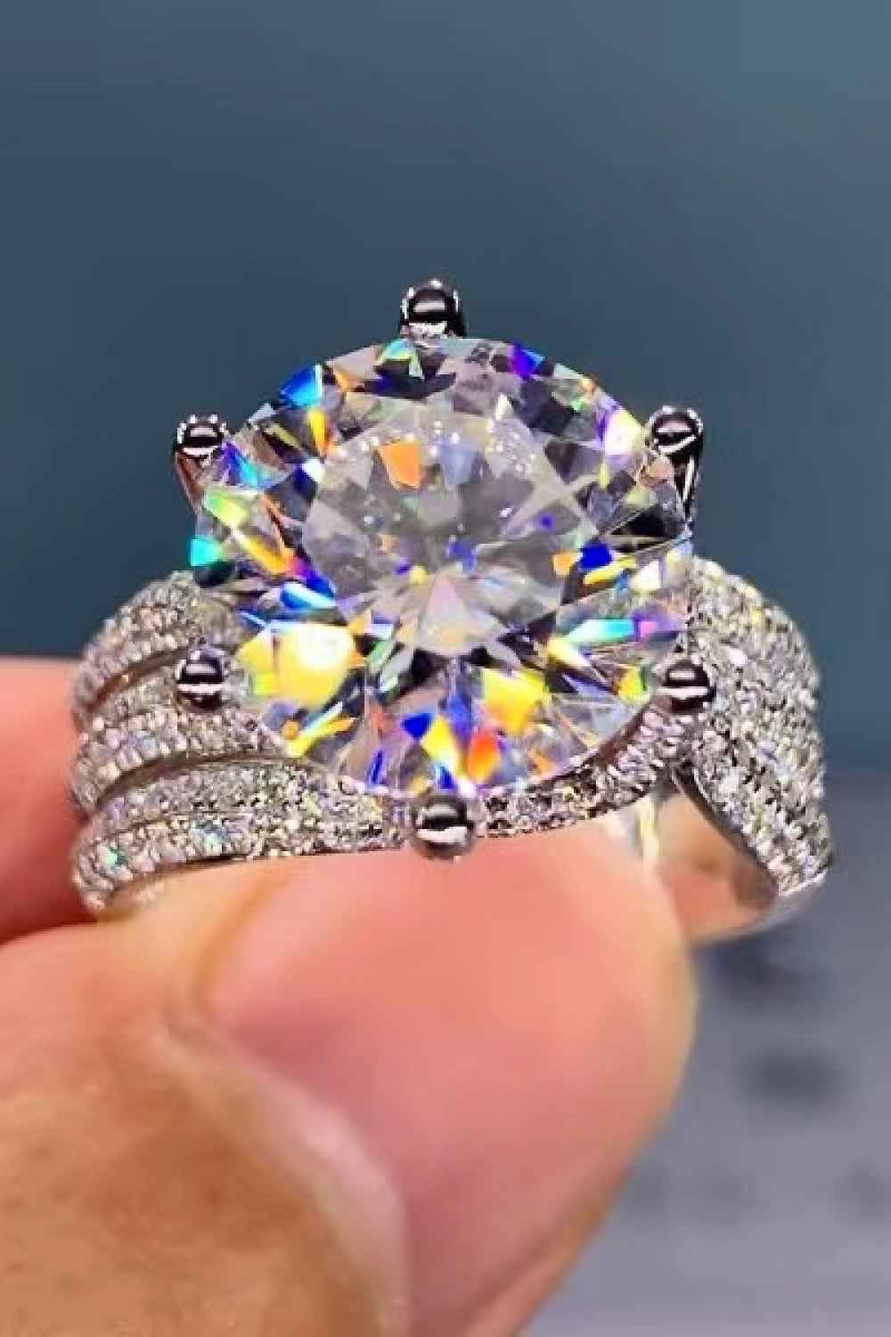 3 Carat Moissanite Layered Ring