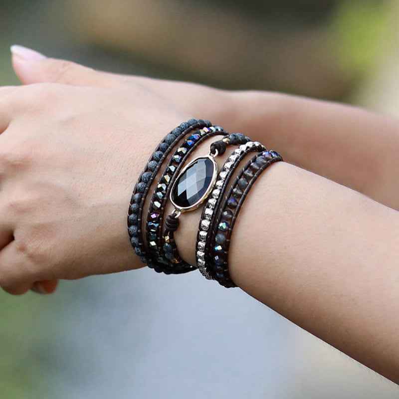 Earth-Tone Agate Bead Bracelet