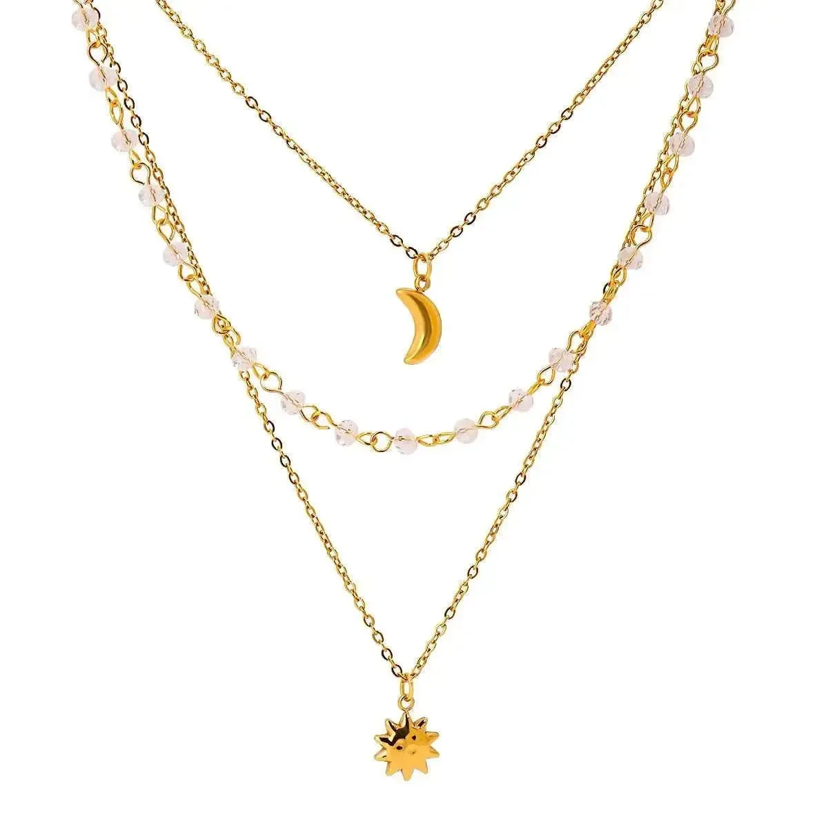 Sun & Moon Gold-Plated Pendant Necklace